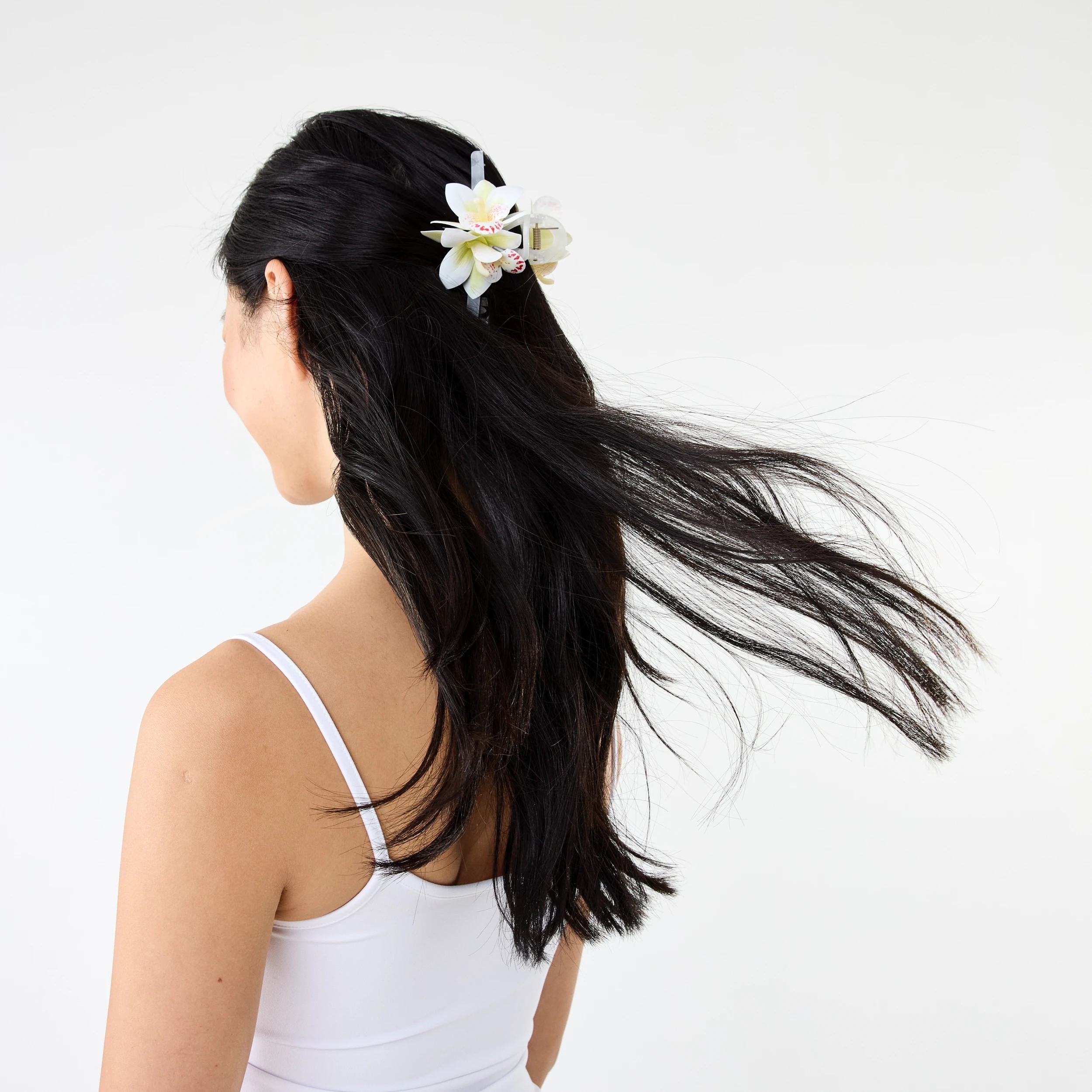 5 White Orchid Cluster Claw Hair Clip, 5 of 6