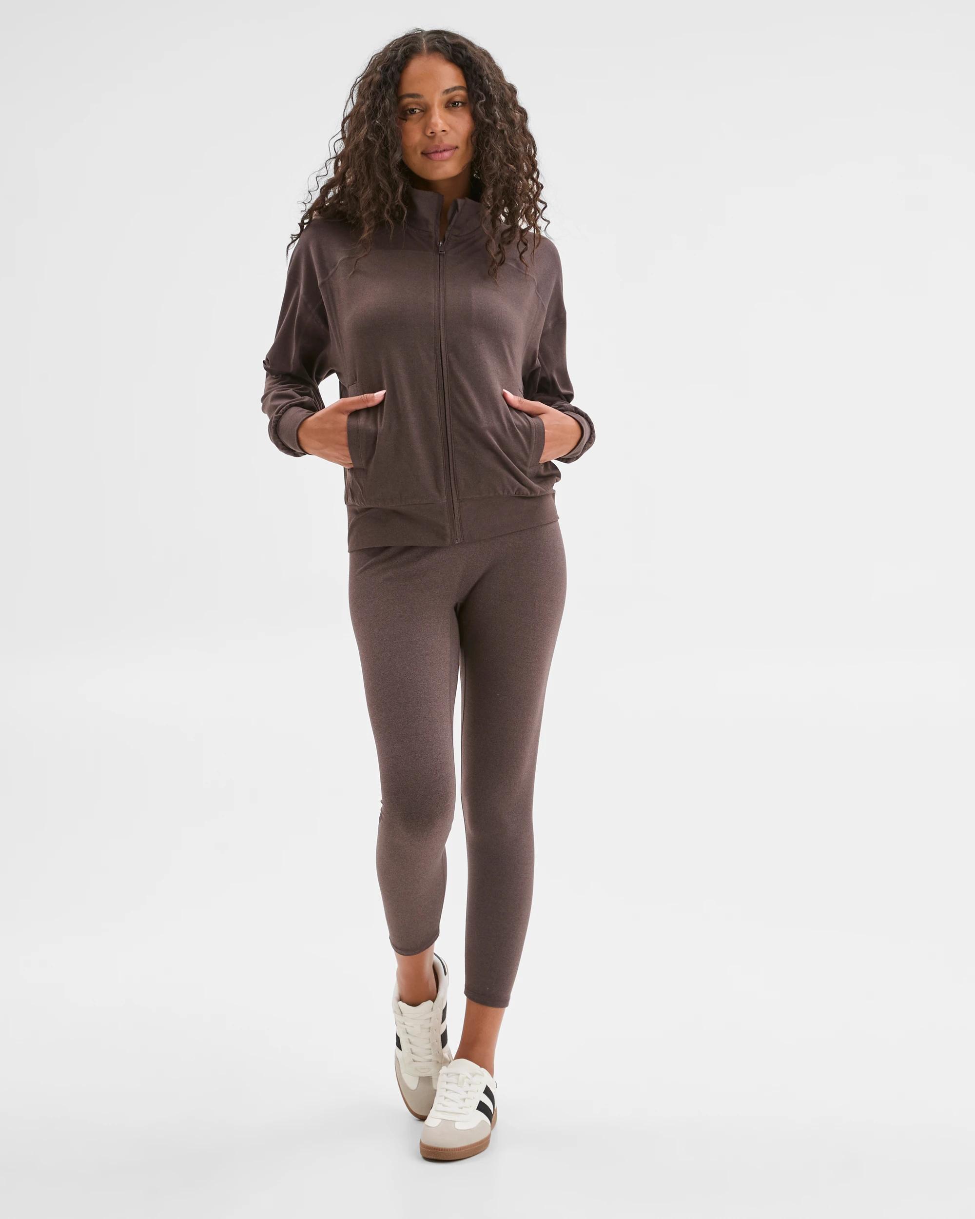 1 Target Active Active Studio Luxe Zip Through Jacket COCOA MARLE, 1 of 6