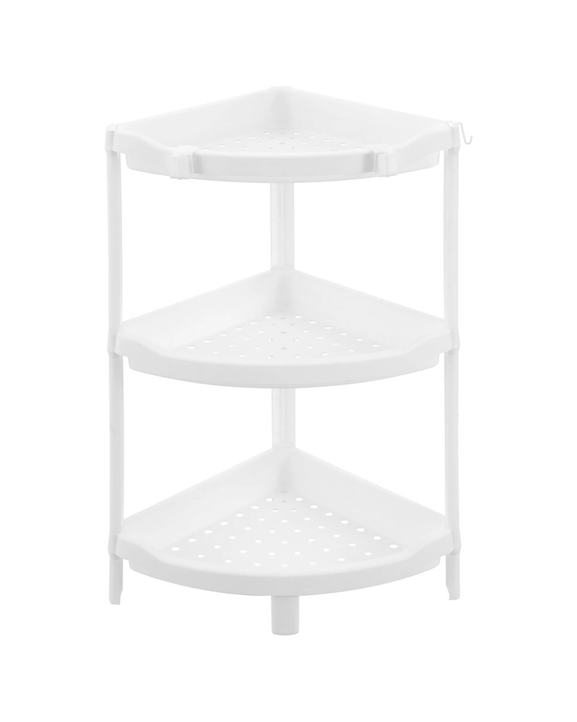 1 Boxsweden 3-tier 70cm Corner Storage Shelf Home Organiser Rack Stand
 - White, 1 of 5