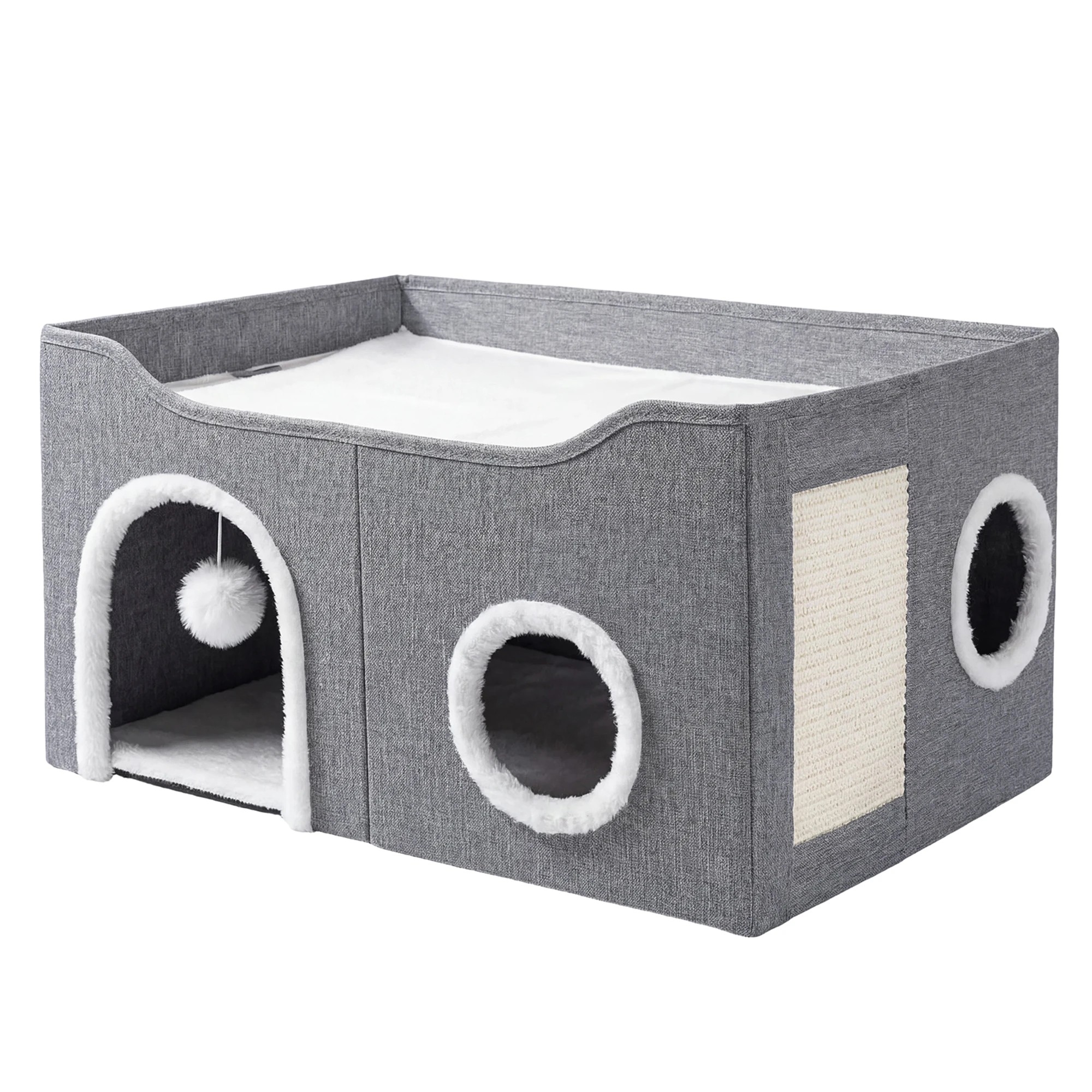 1 Pawz Foldable Cat House Cave Bed Hideaway Interactive Nest Scratching Board, 1 of 8