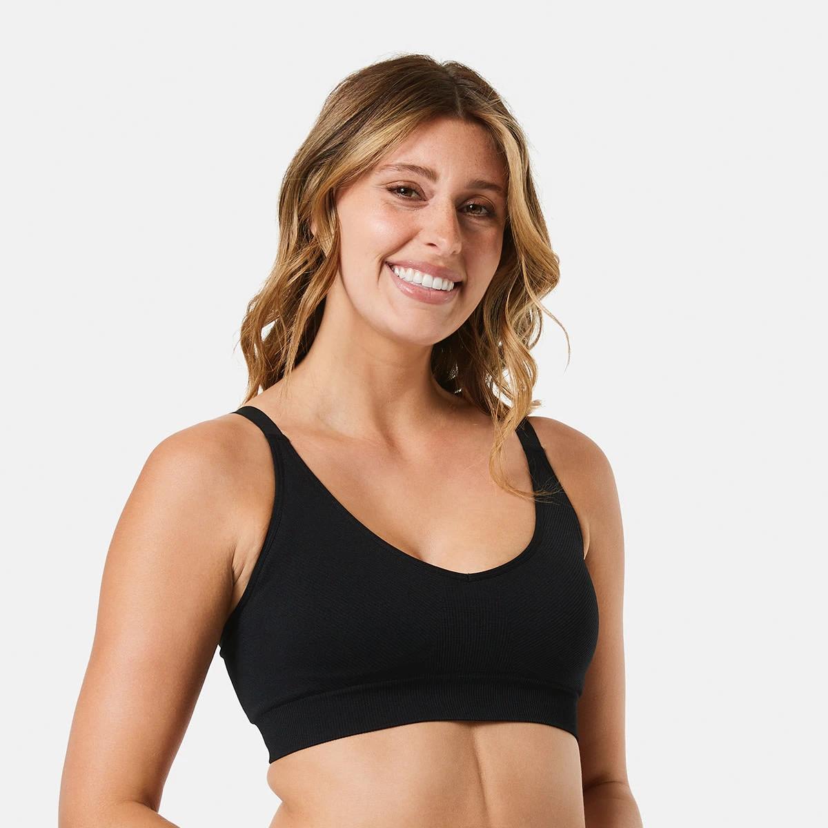 2 Medium Impact Sports Seamfree Crop Top BLACK, 2 of 8