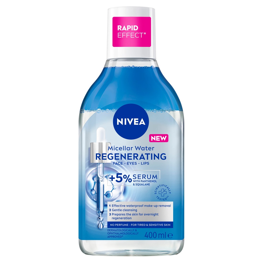 1 Nivea Regenerating Micellar Water 400ml - 5% Serum with Panthenol and Squalane, 1 of 8