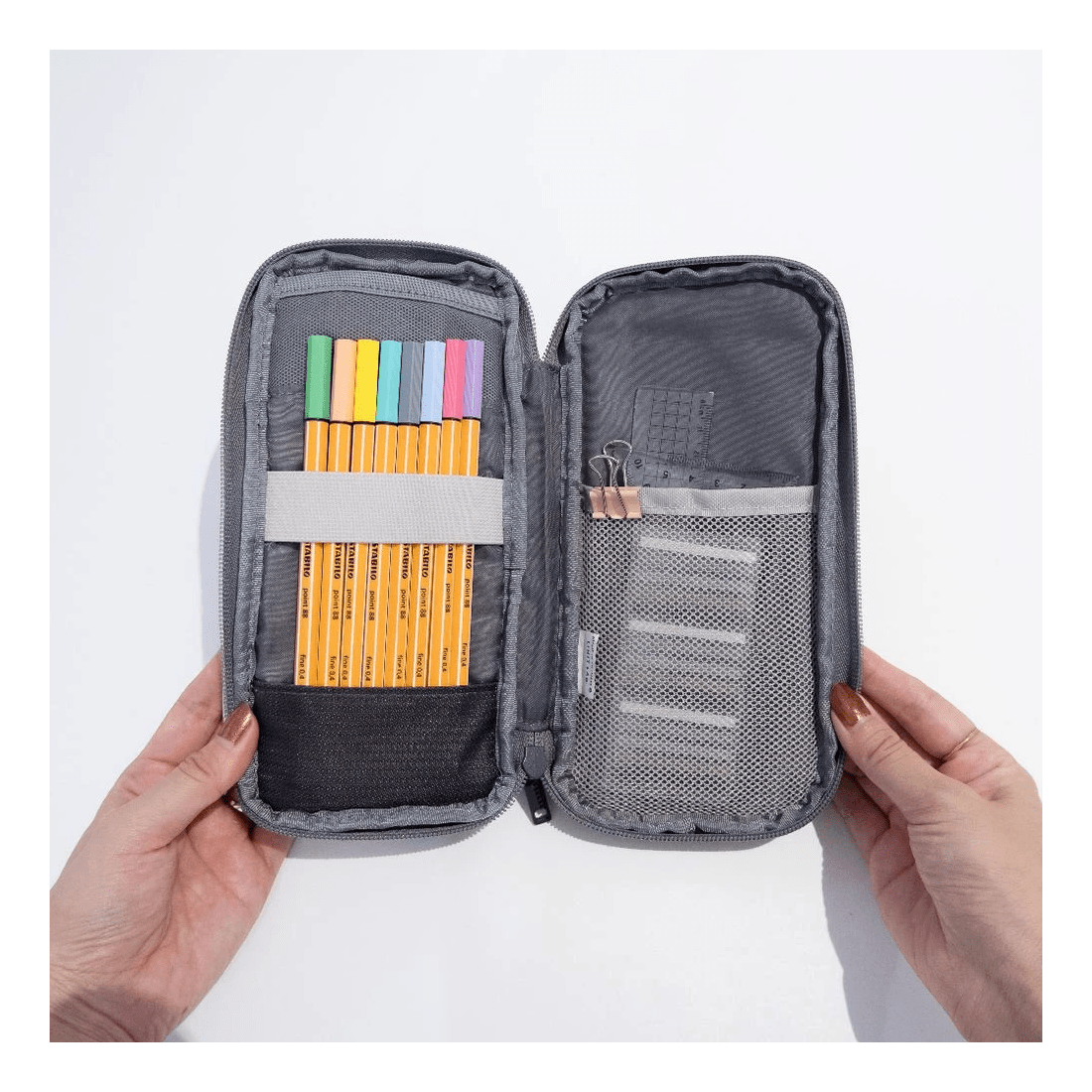 3 Smart Fit Twin Zip Pencil Case Black, 3 of 8