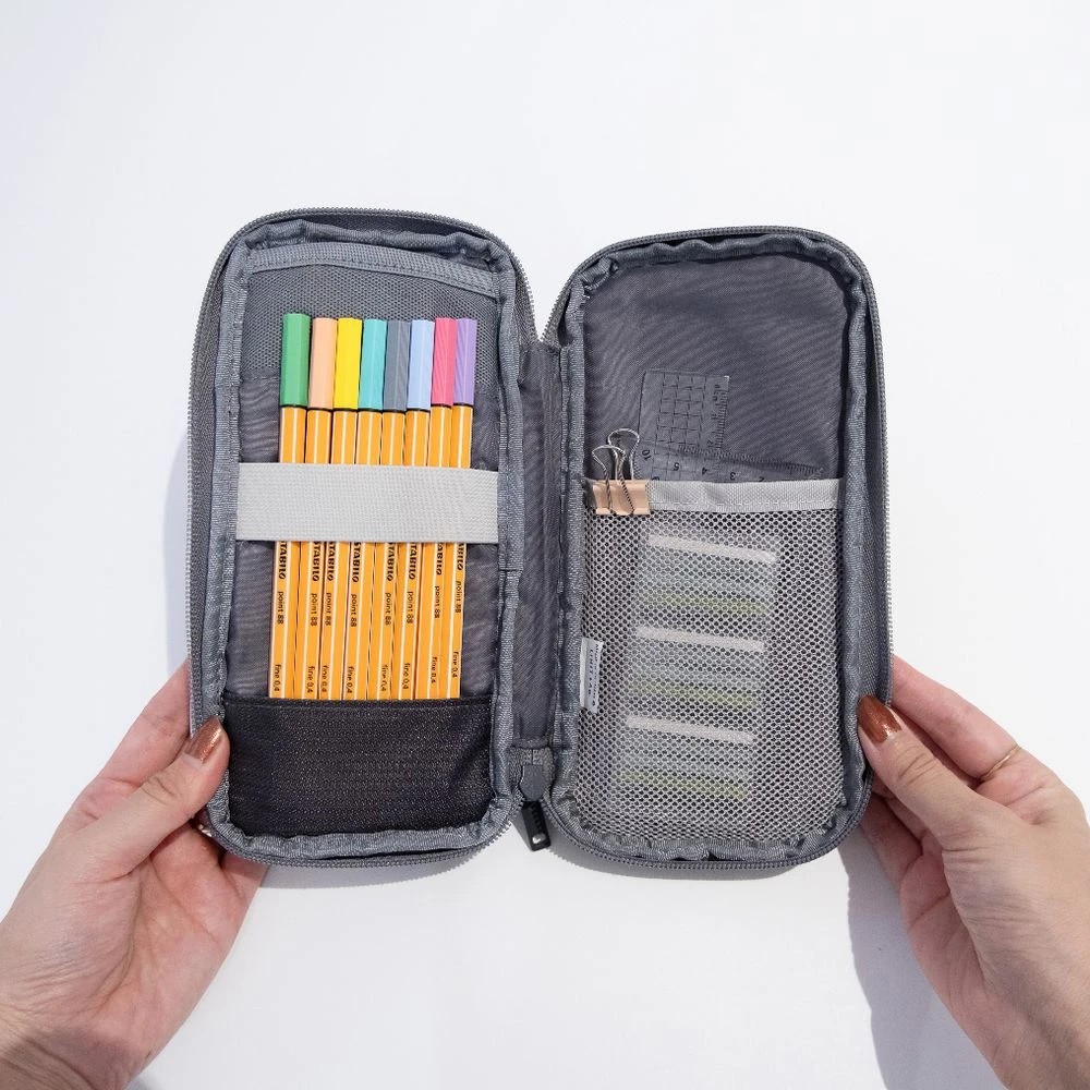 3 Smart Fit Twin Zip Pencil Case Black, 3 of 8