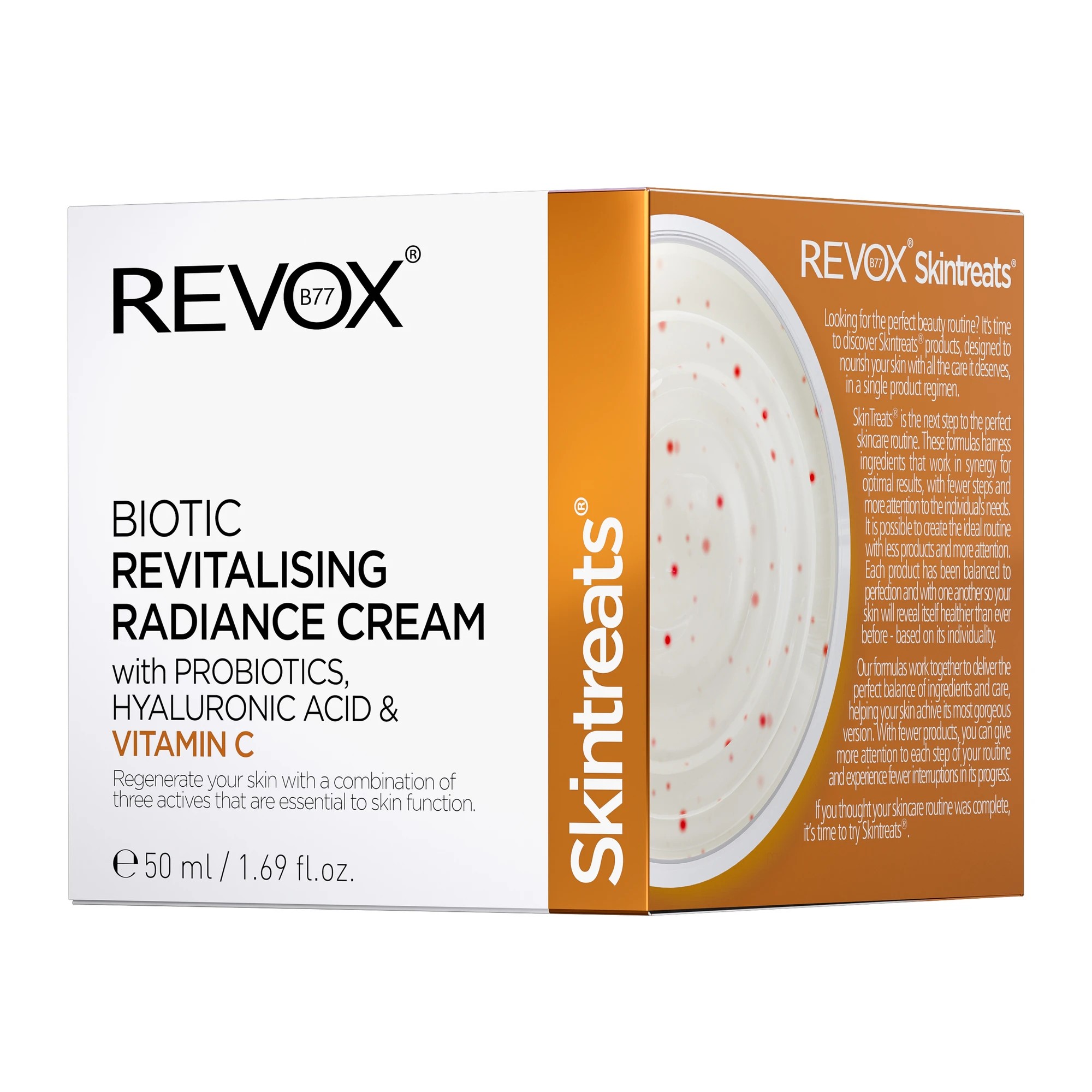 1 Revox B77 Skintreats Biotic Revitalising Radiance Cream 50ml - Probiotics, Hyaluronic Acid and Vitamin C, 1 of 2