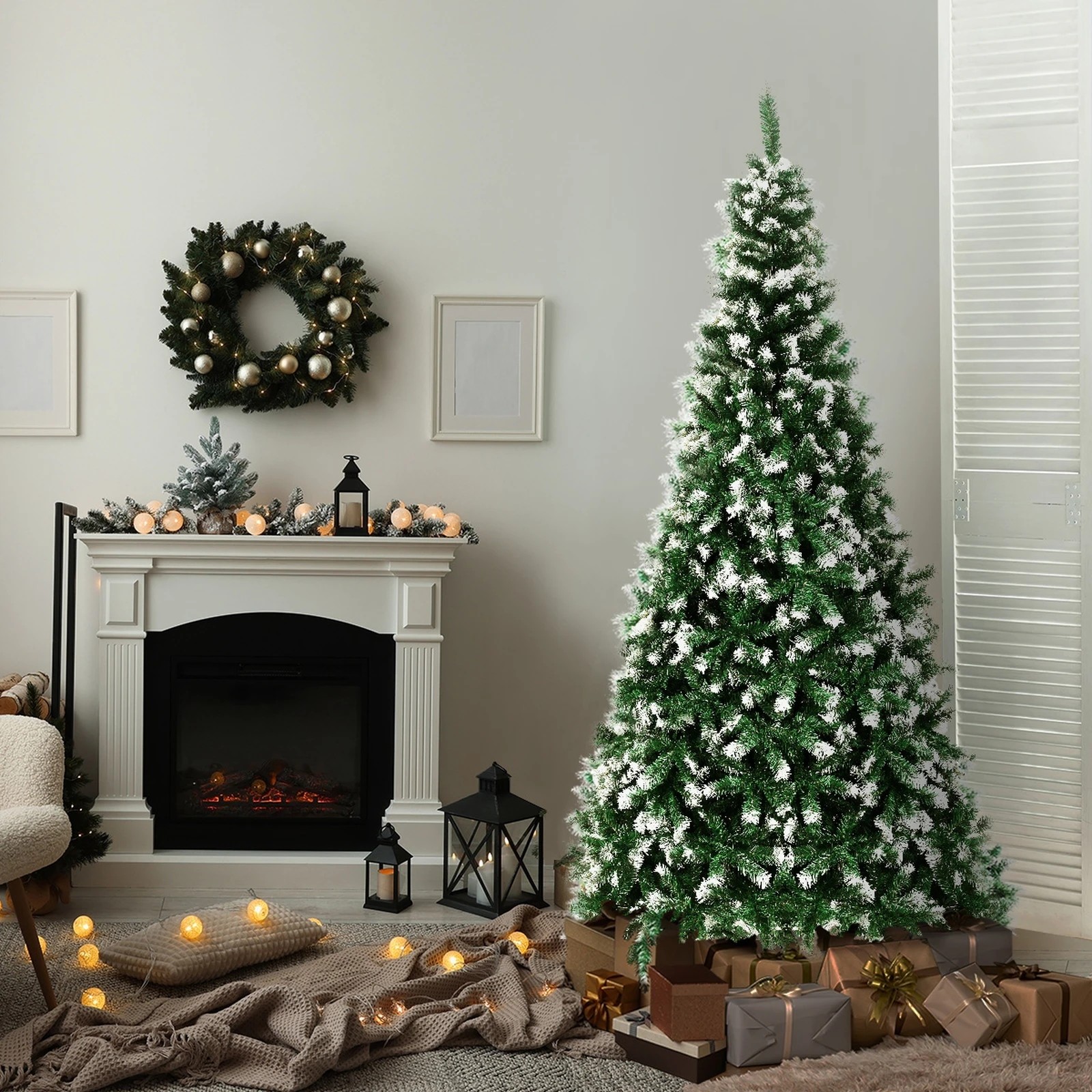 3 Tinseltown Christmas Tree 2.1M 7FT Xmas Trees Snowy Decorations 1000 Tips - Green, 3 of 8