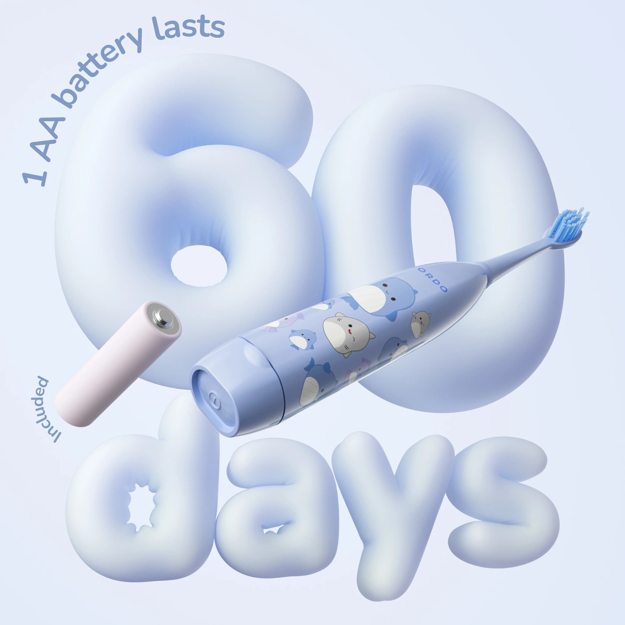 5 Original Squishmallows Ordo Sonic Kids Battery Toothbrush - Samir, 5 of 9