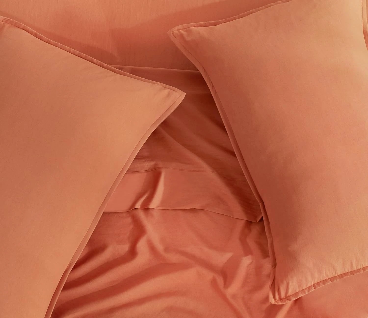 3 CleverPolly 2-Pack Vintage Washed Microfibre Standard Pillowcases - Terracotta, 3 of 5