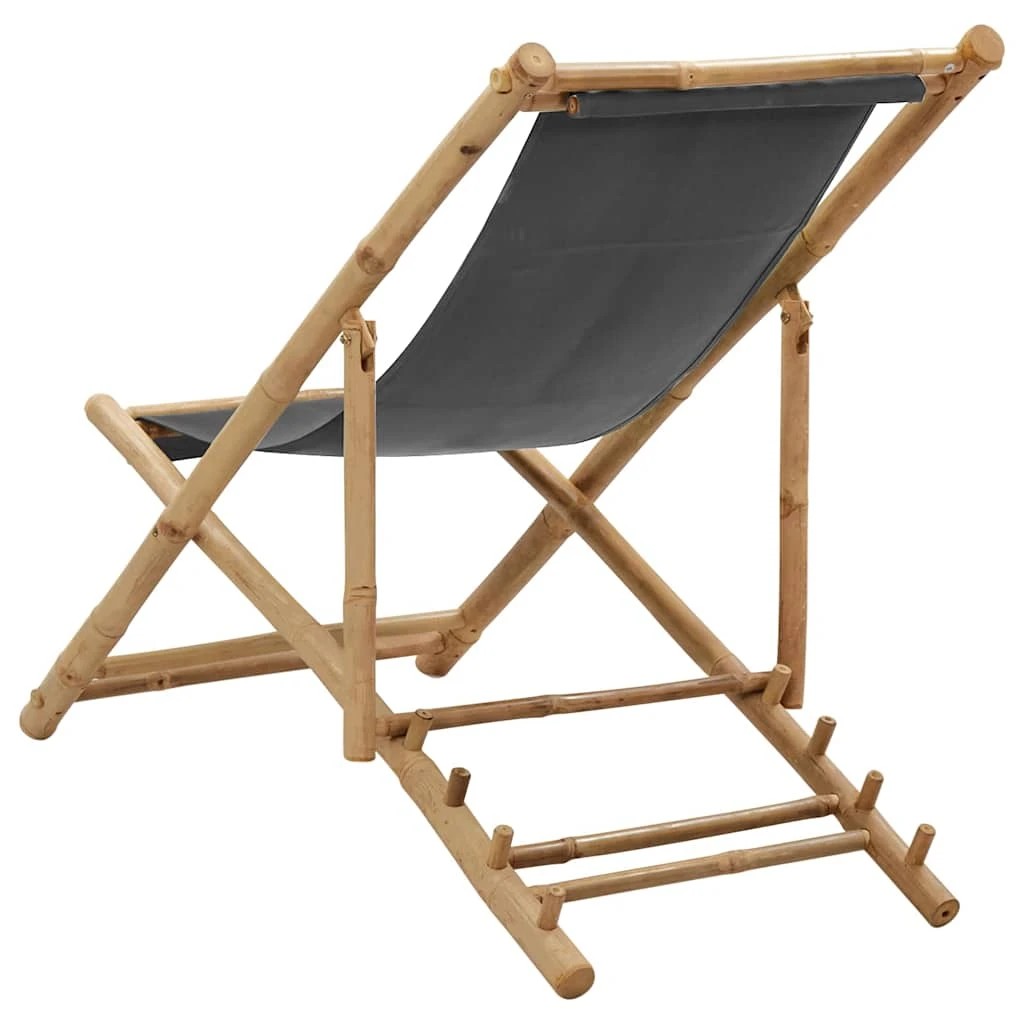 4 vidaXL Deck chair Foldable - Grey, 4 of 9