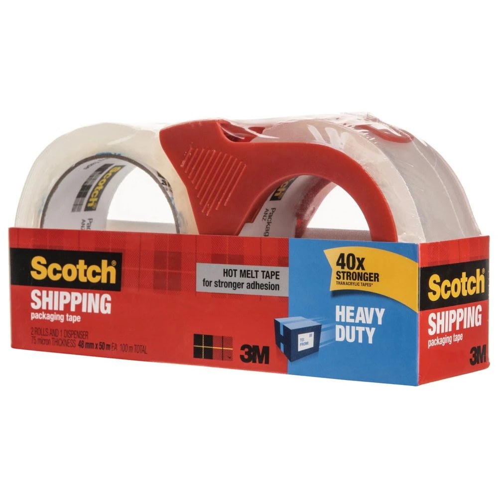2 Scotch Heavy Duty Tape and Dispenser 48mm x 50m Clear 2 Pack, 2 of 3