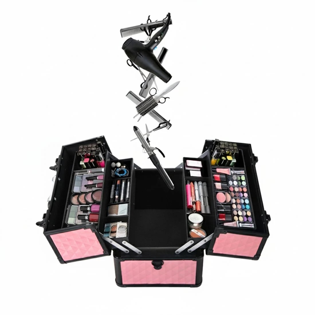 4 Embellir Beauty Case Makeup Travel Bag Organiser Storage Large Jewellery Box - Multi, 4 of 8