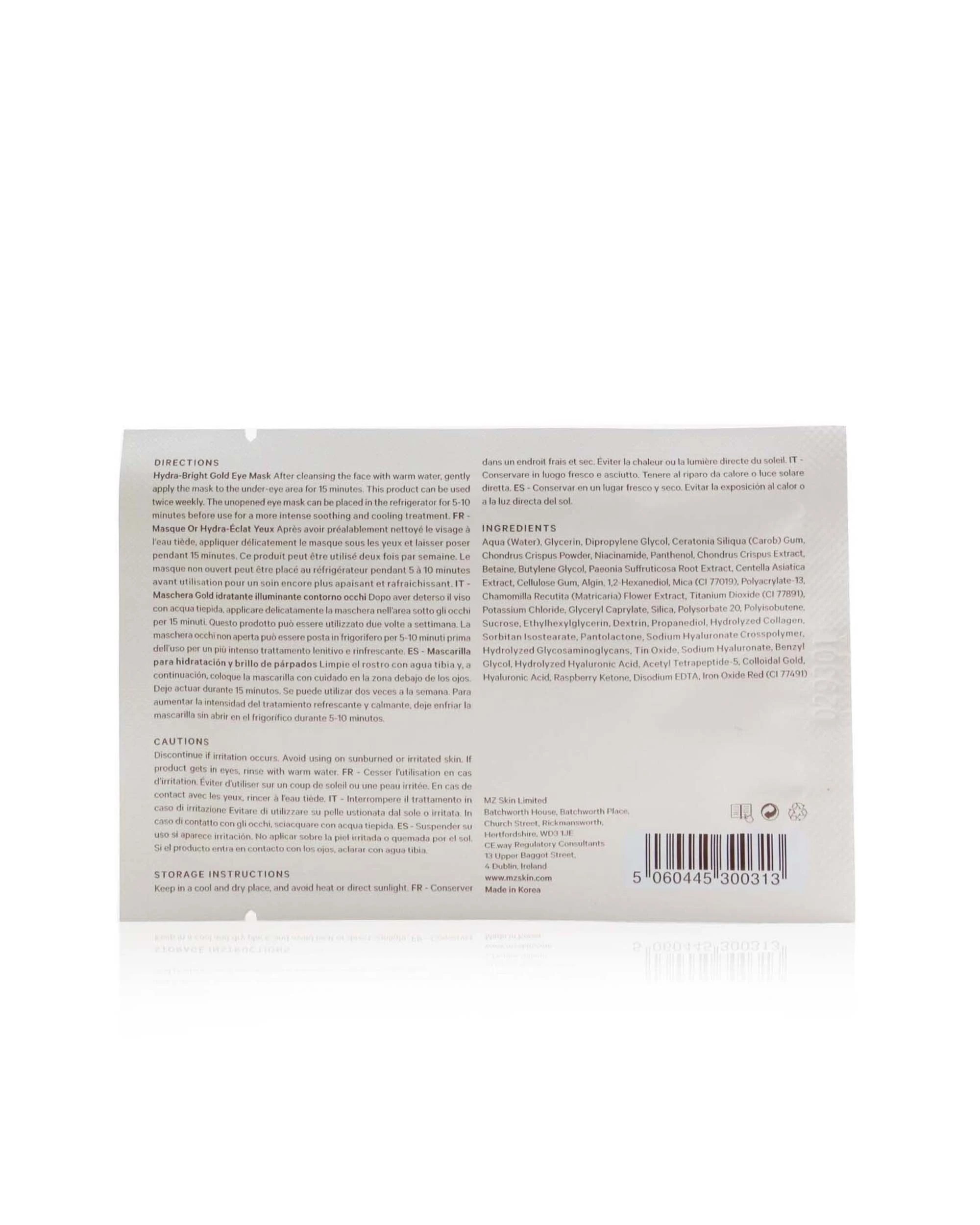 3 MZ Skin Hydra-Bright Gold Eye Mask  5x 3g/0.1oz, 3 of 3