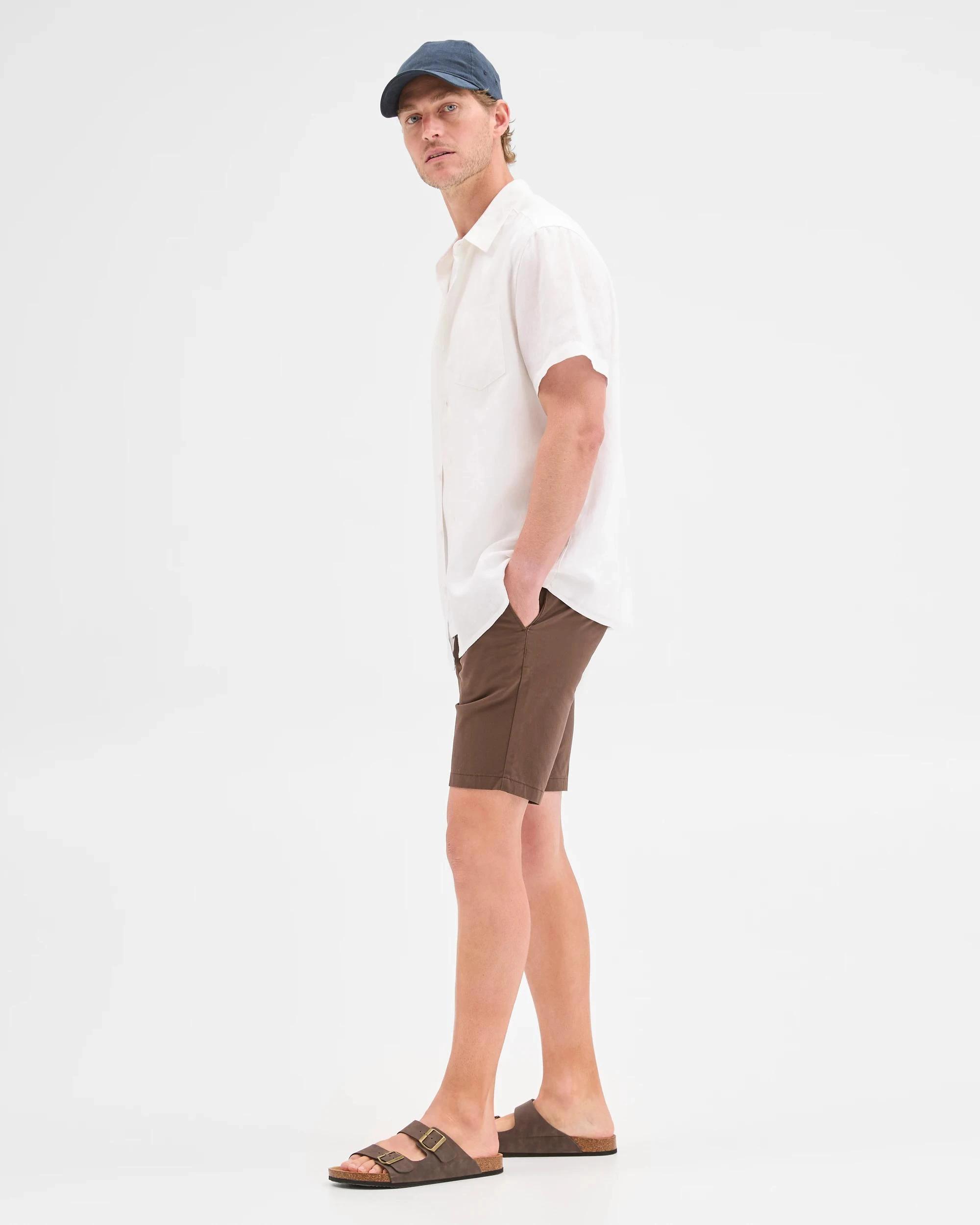 3 Target Australian Cotton Blend Slim Chino Shorts CHOCOLATE, 3 of 7