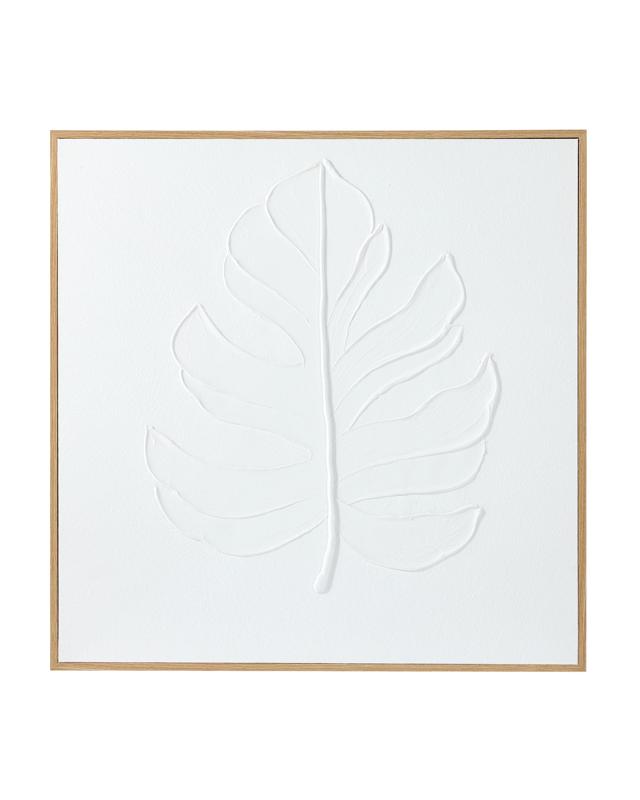 Textured Leaf Framed Canvas - 80cm x 