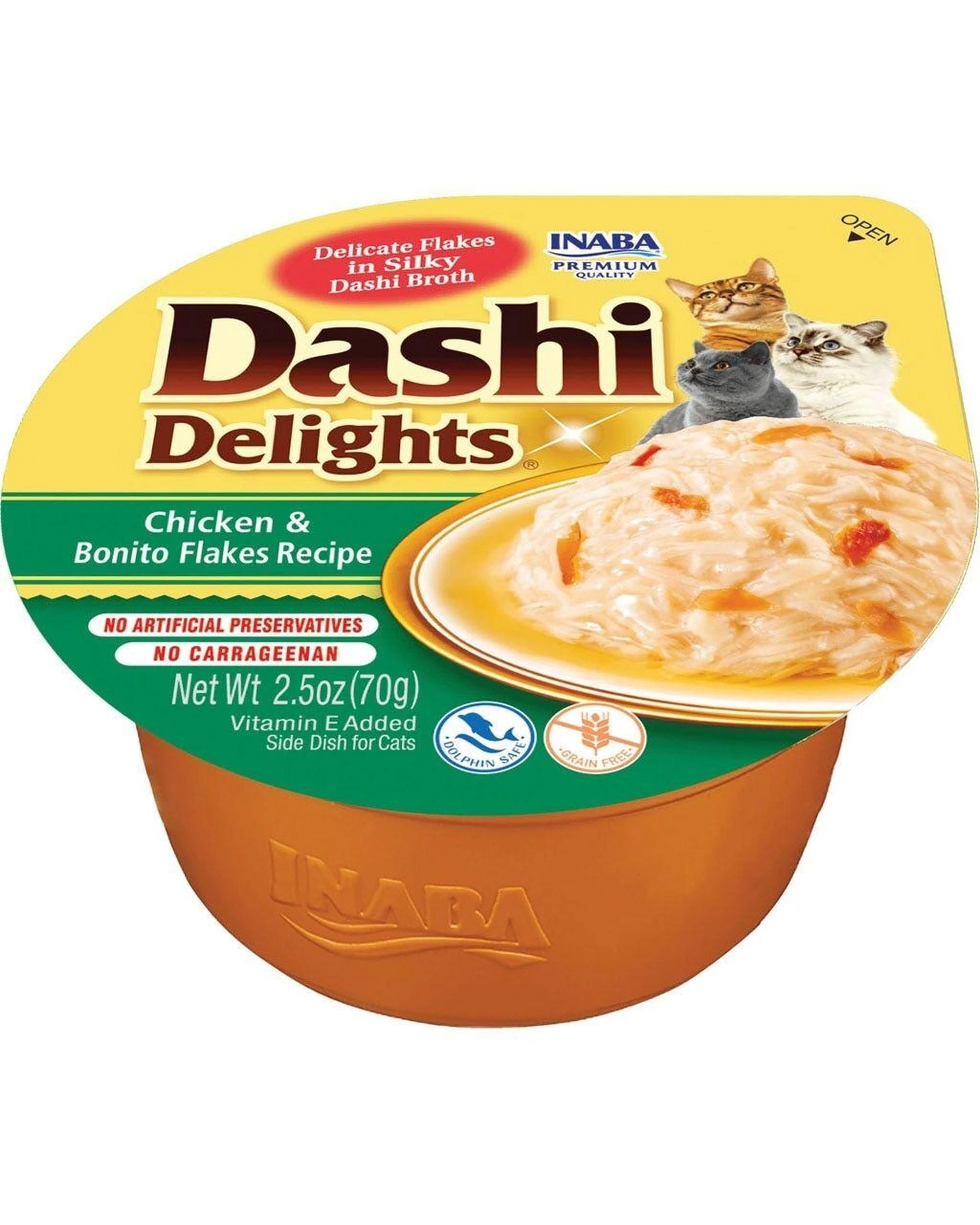 1 Inaba Dashi Delights Flakes in Broth Cat Food Chicken & Bonito Flakes 6 x 70g, 1 of 3