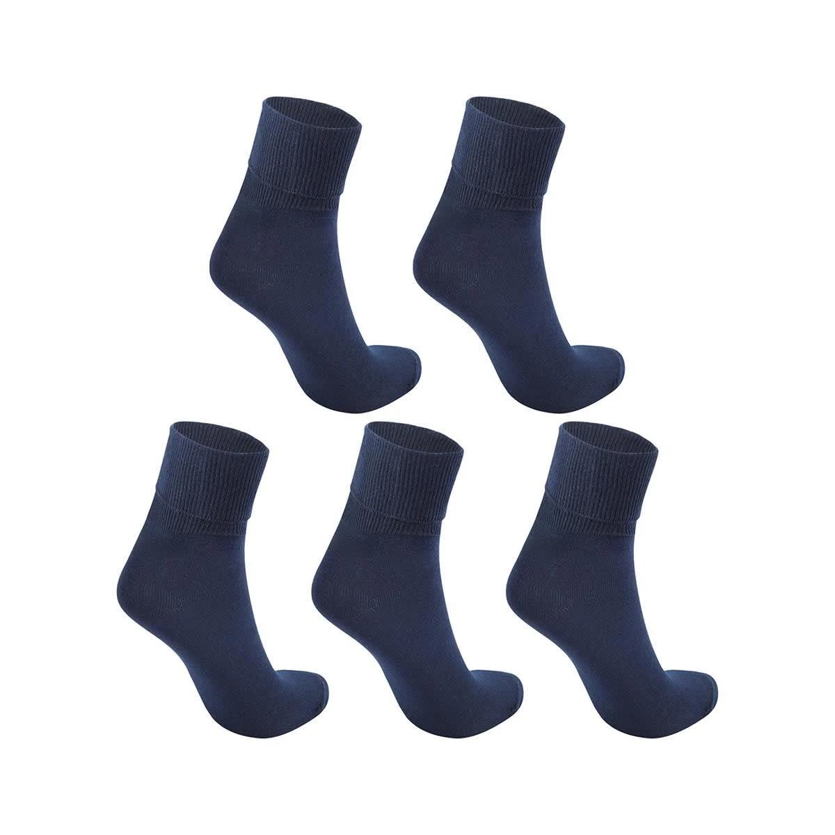 2 5 Pack School Turn Over Top Socks DRESS BLUE, 2 of 3