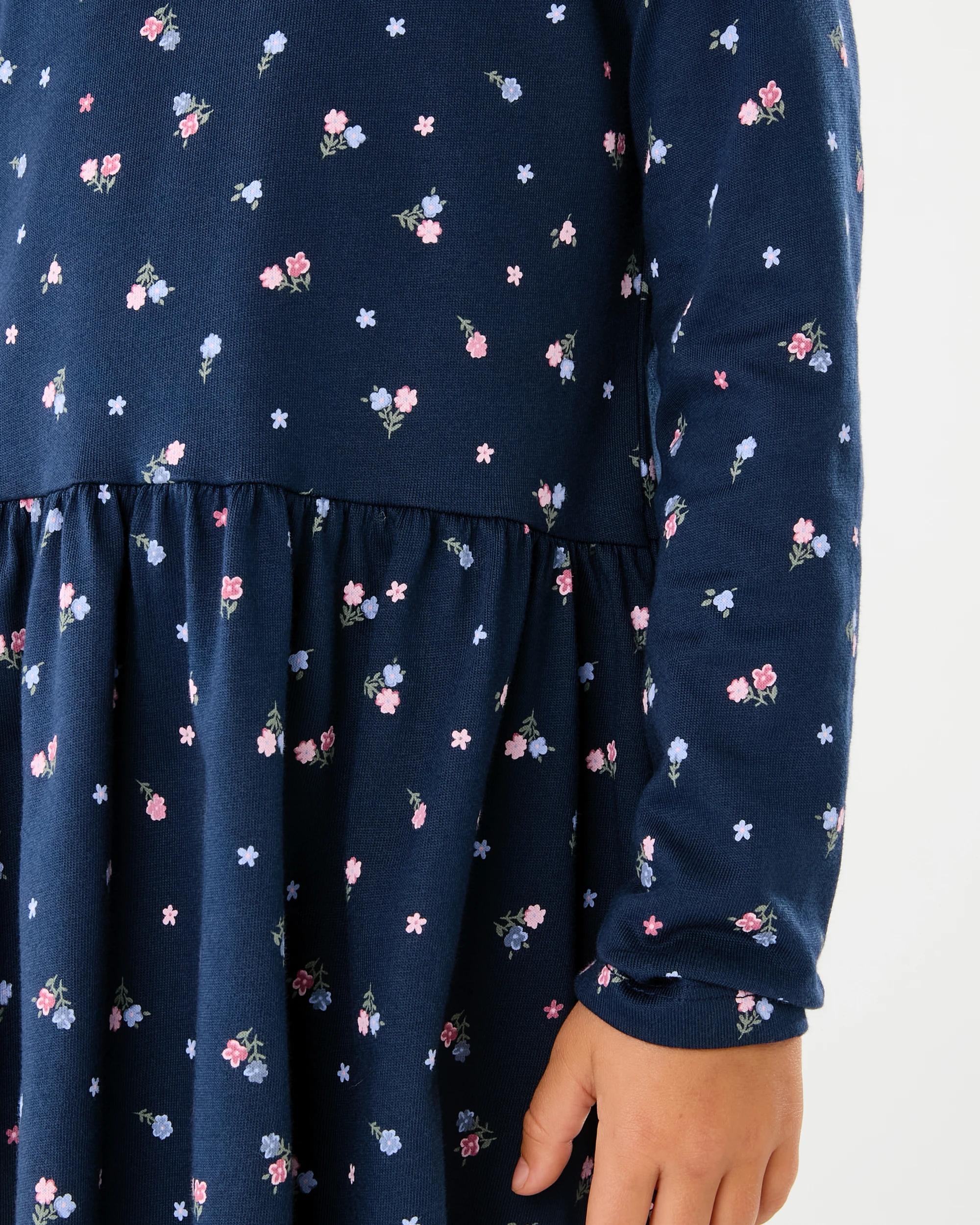 4 Long Sleeve Jersey Dress Nvy Floral, 4 of 6