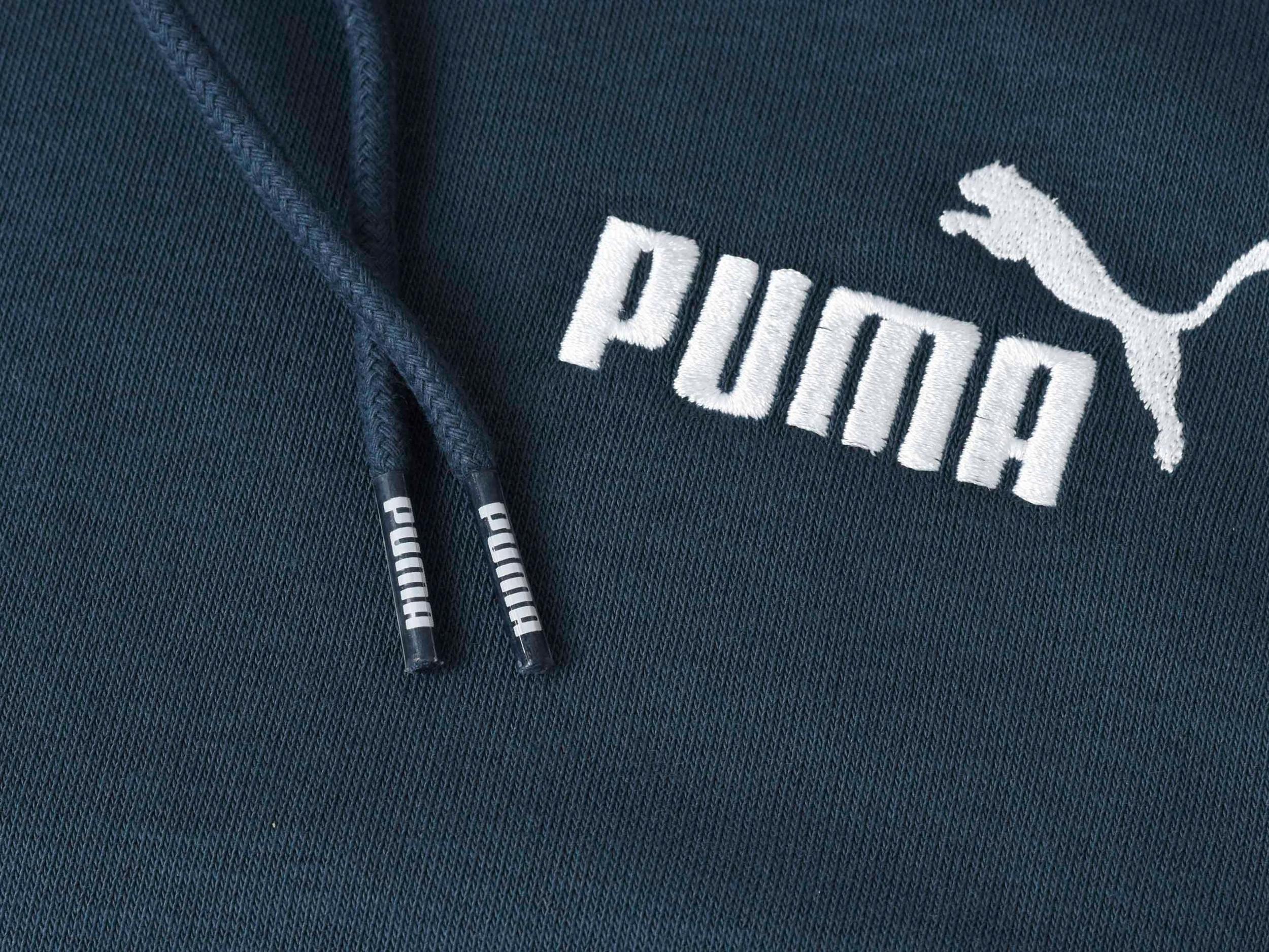 8 Puma Mens Essentials Small Logo Hoodie Dark Night BLUE, 8 of 8