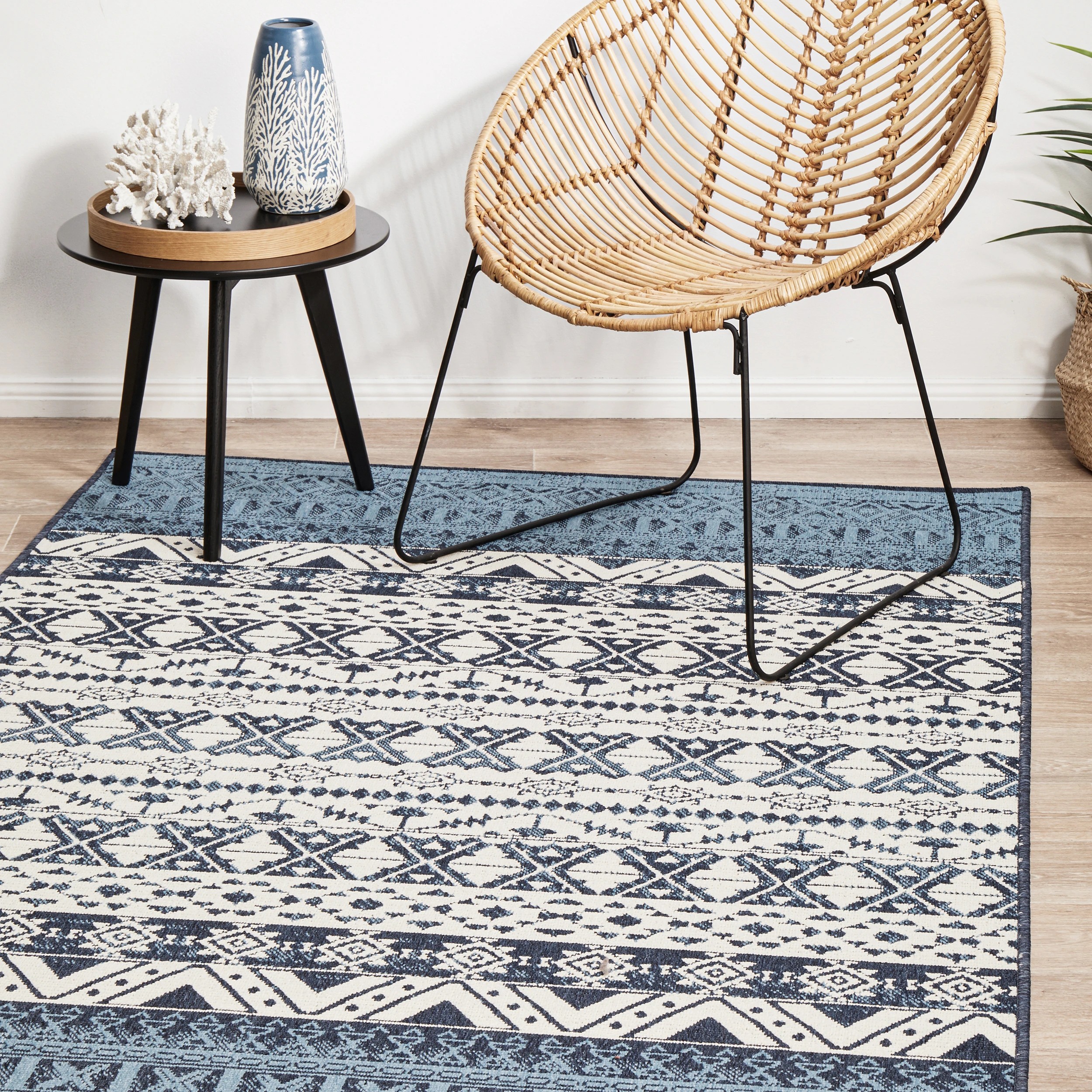 3 Common Ground Rugs Coastline 3333 160x110cm - Small Outdoor Rug - Blue, 3 of 8