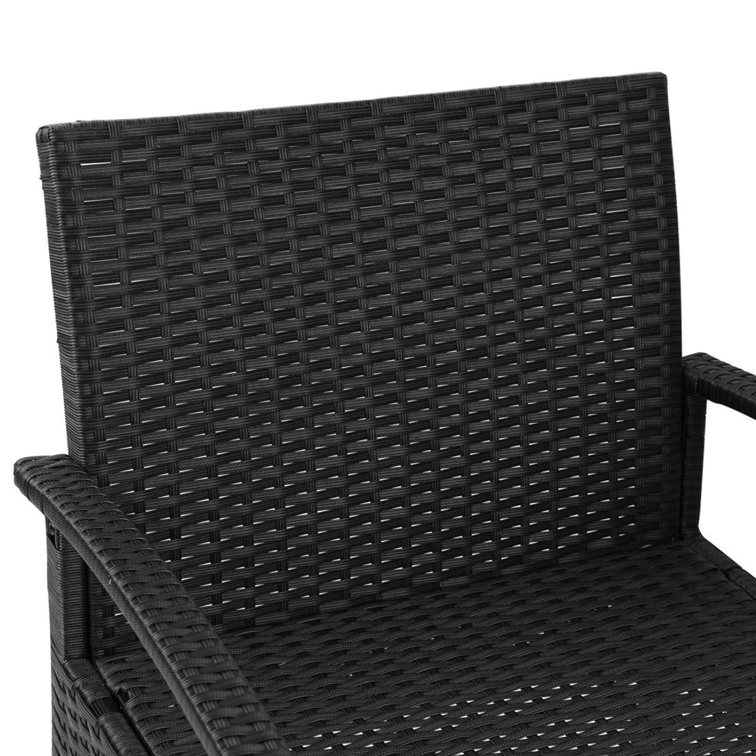 7 Gardeon 3PC Patio Furniture Bistro Set Wicker Outdoor Lounge Setting - Black, 7 of 7