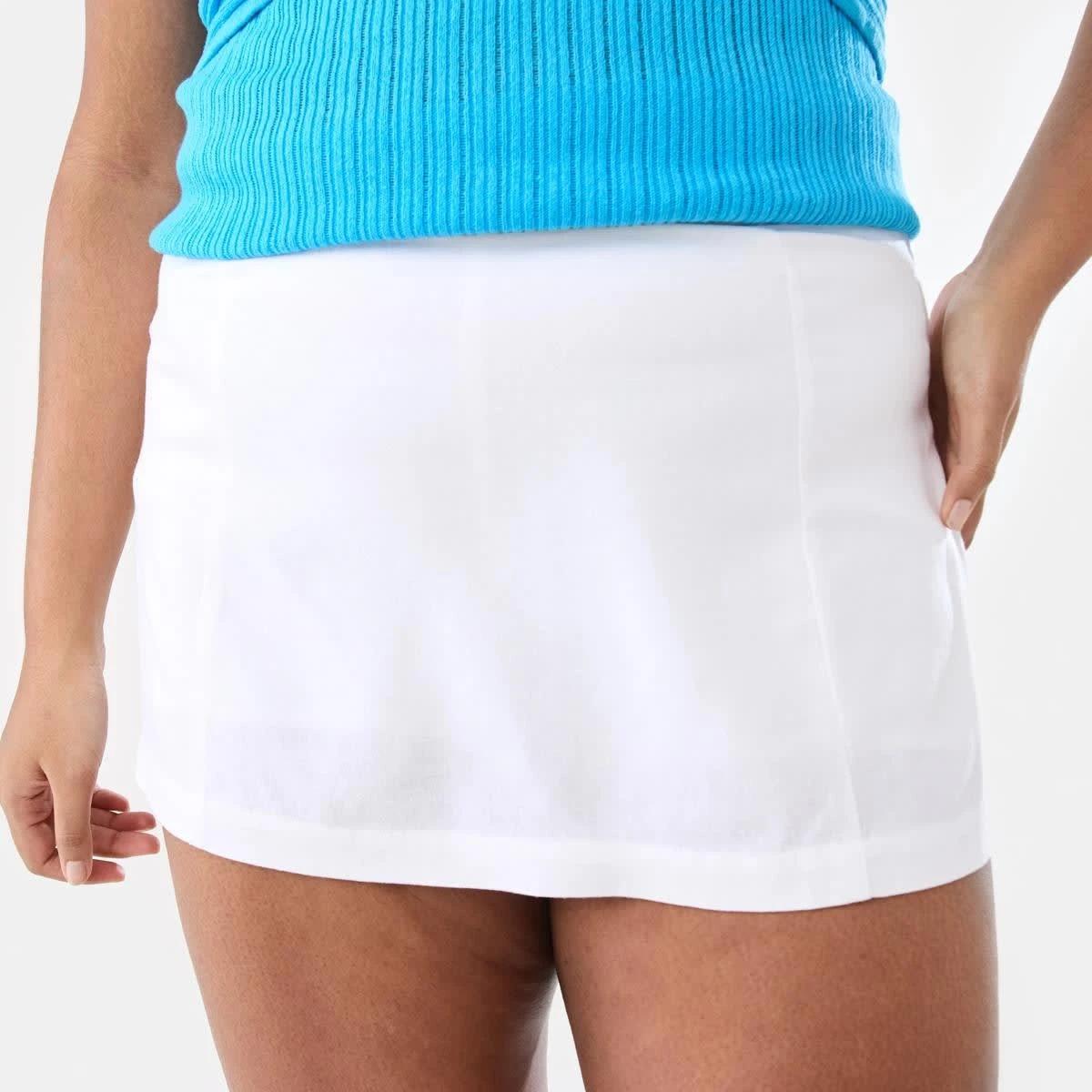 3 Linen Blend Mini Skort WHITE, 3 of 10
