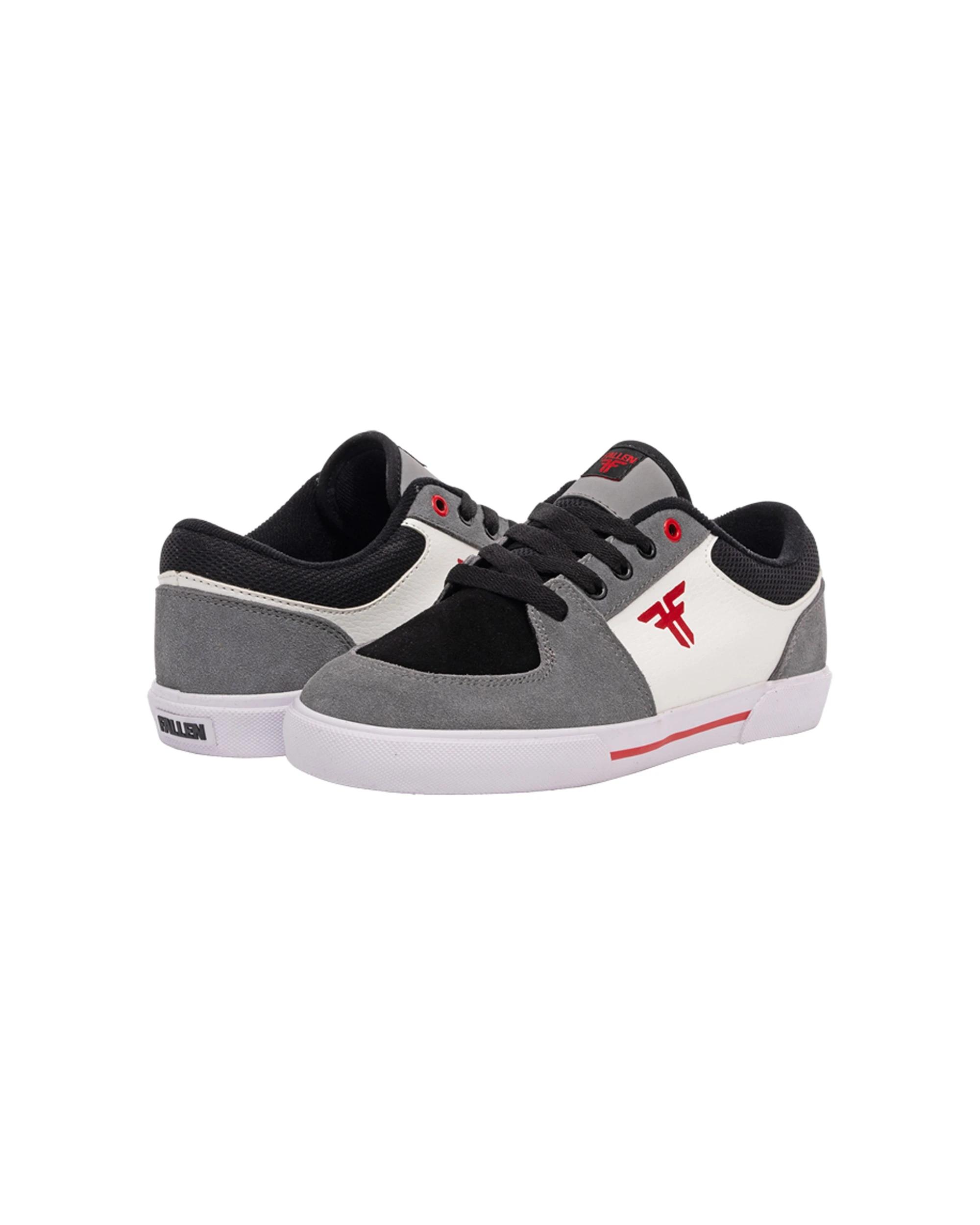 2 Fallen Footwear Patriot Kids Gum Vulcanised Sole Skate Sneakers Shoes GRY/WHT/RED, 2 of 3