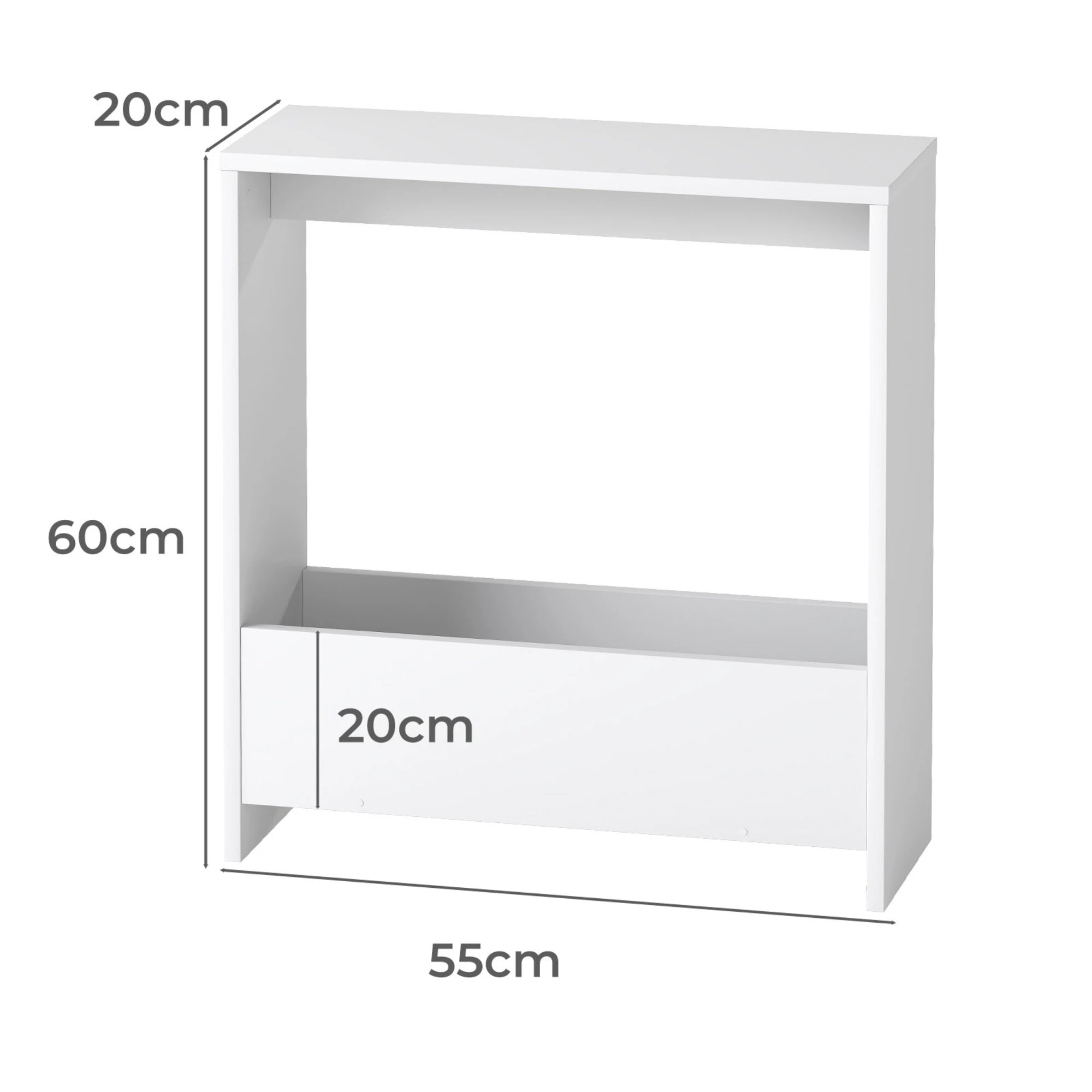 3 Levede Slim Side Table Two-Tier - White, 3 of 9