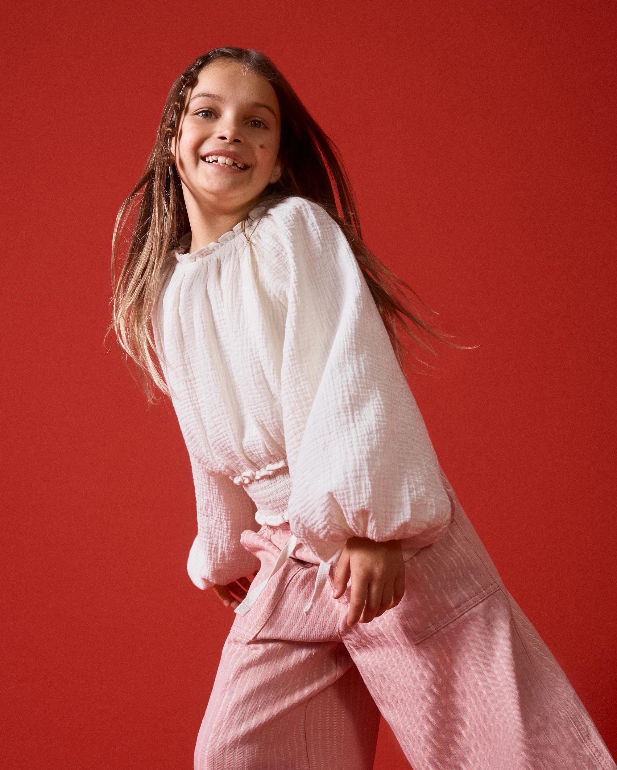 6 Target Wide Leg Textured Denim Pull On Pant PINK, 6 of 6