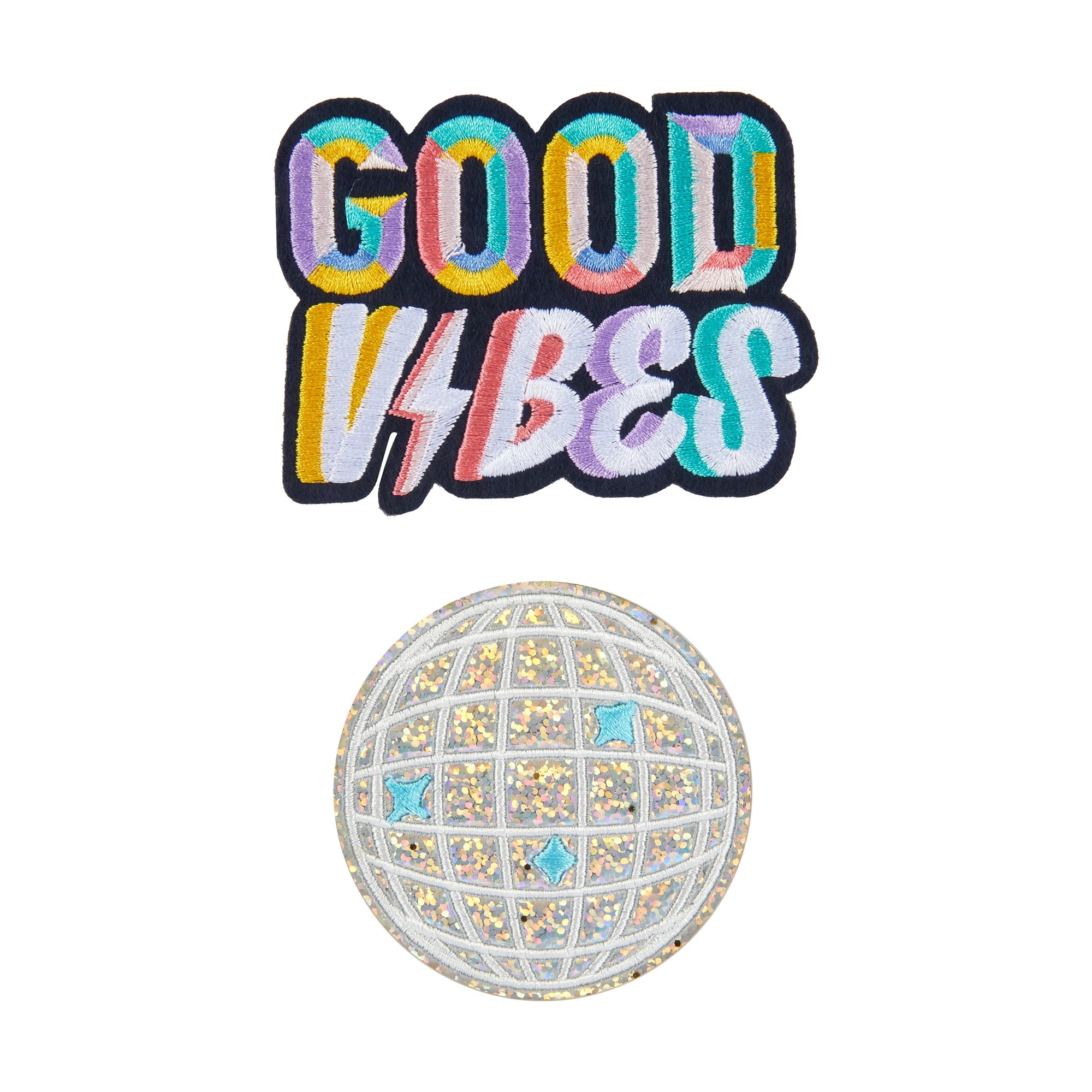2 Embroidery Patches - Good Vibes and Disco, 2 of 2