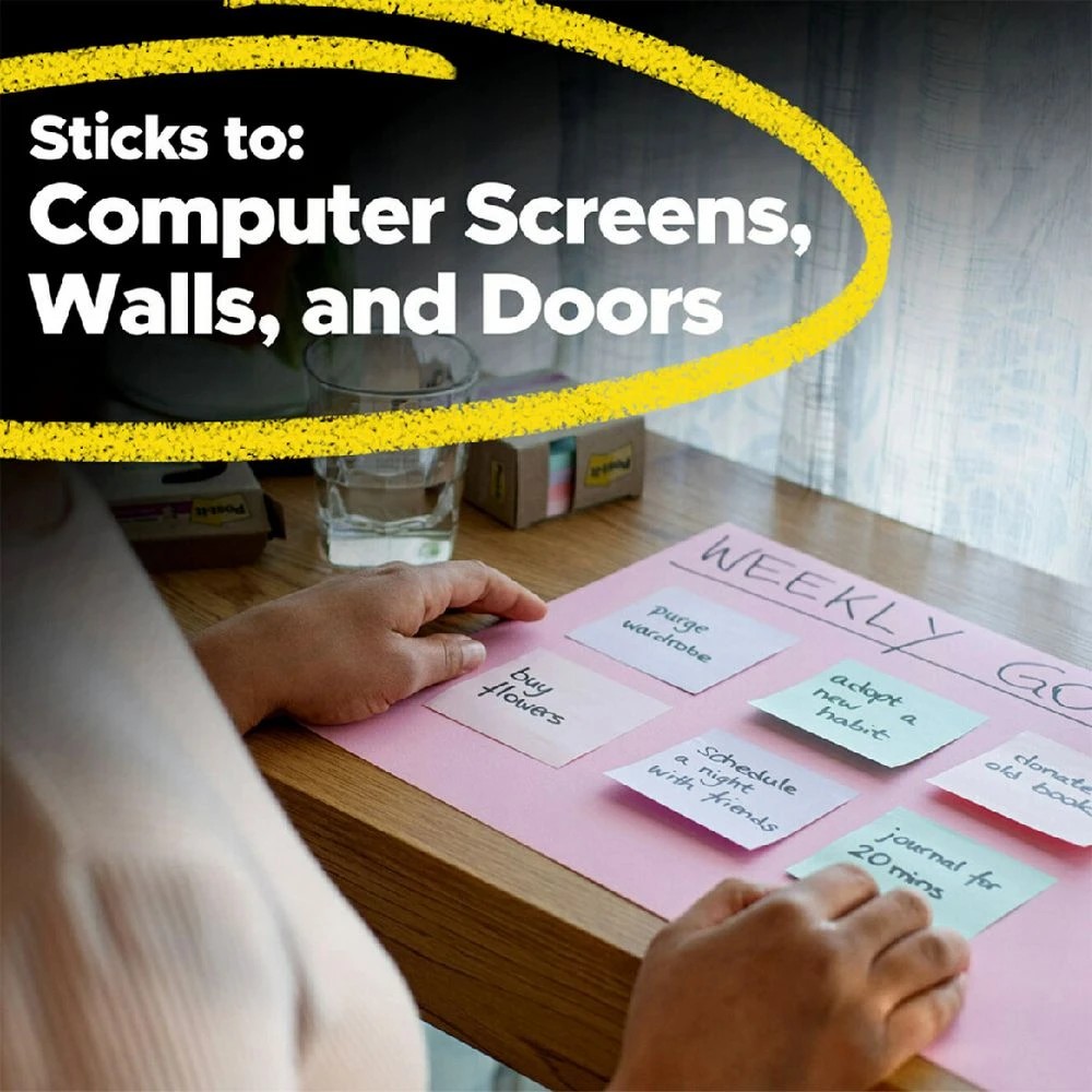 6 Post-it Super Sticky Notes 76 x 76mm Wanderlust Pastel 5 Pack, 6 of 9