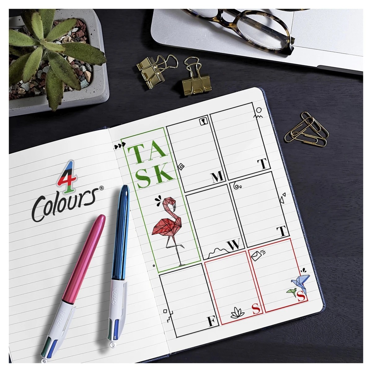 5 3 Pack BIC 4 Colours Shine Ballpoint Pen, 5 of 10