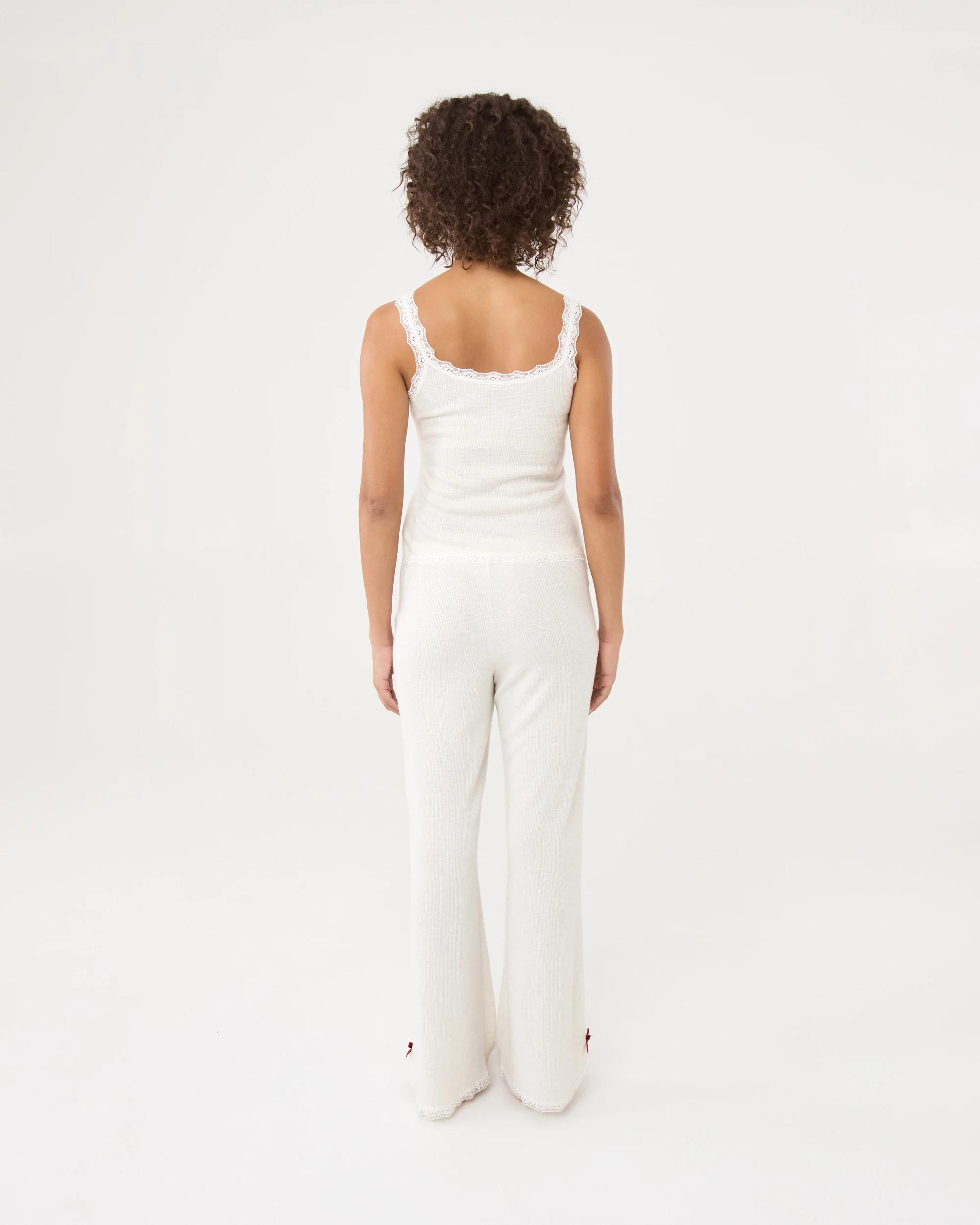 4 Lace Trim Waffle Cami Cat Heart, 4 of 9