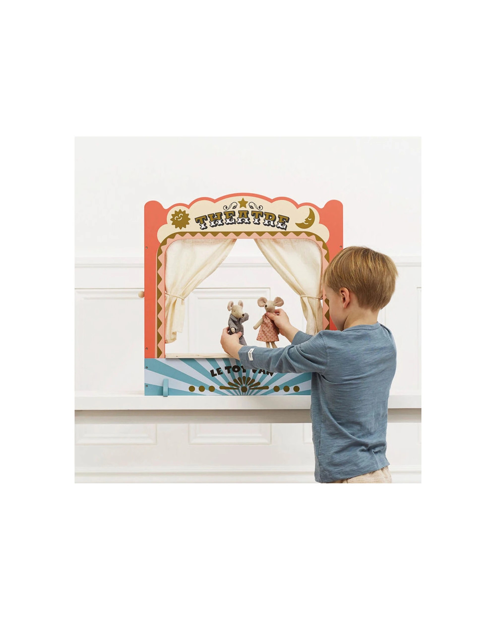 7 Le Toy Van Tabletop Puppet Wooden Theatre Pretend Play 57x55cm 3 Years - Multi, 7 of 9