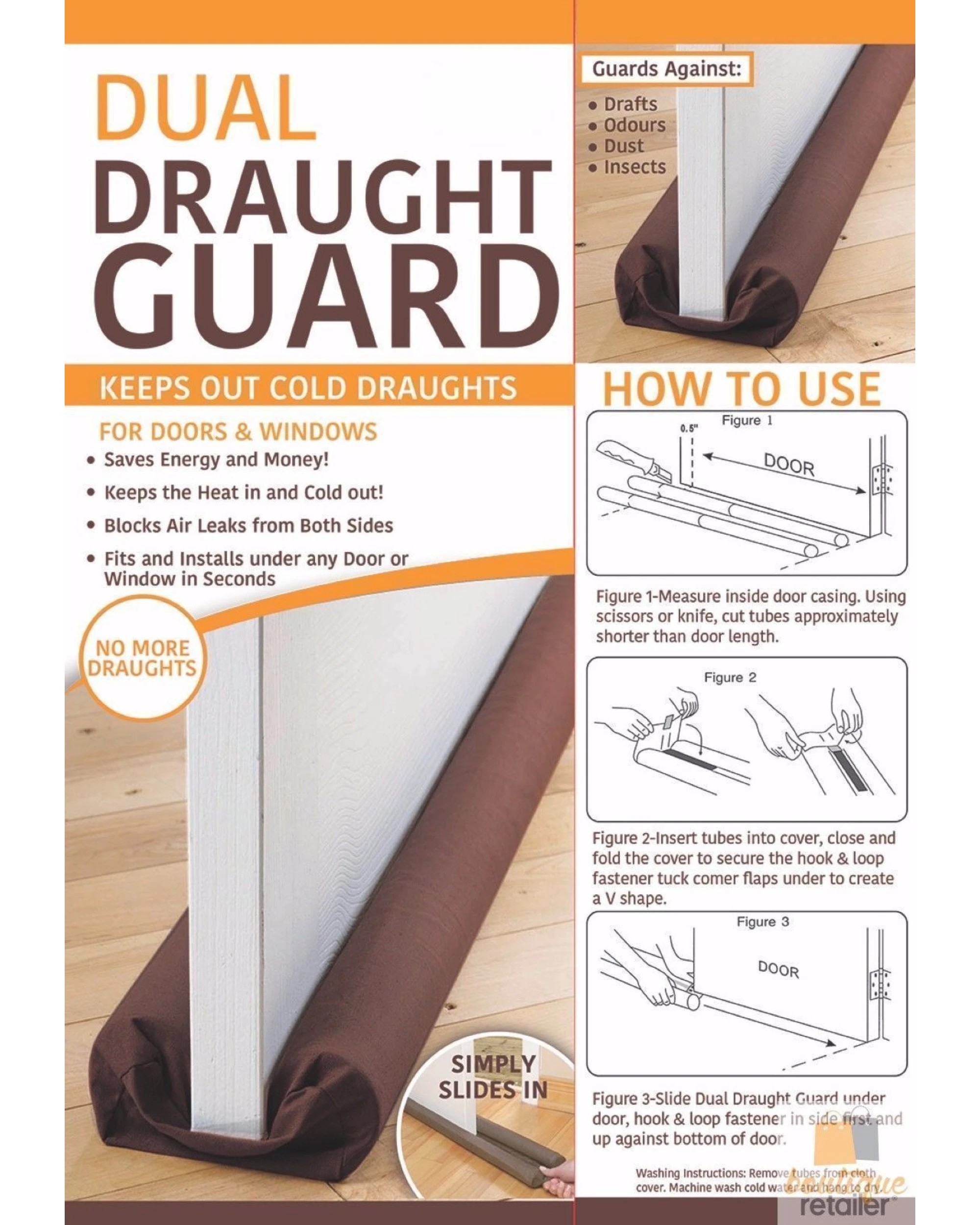 10 BR Home Double Sided Draft Stopper for Doors - Weather Seal and Air Barrier, 10 of 10