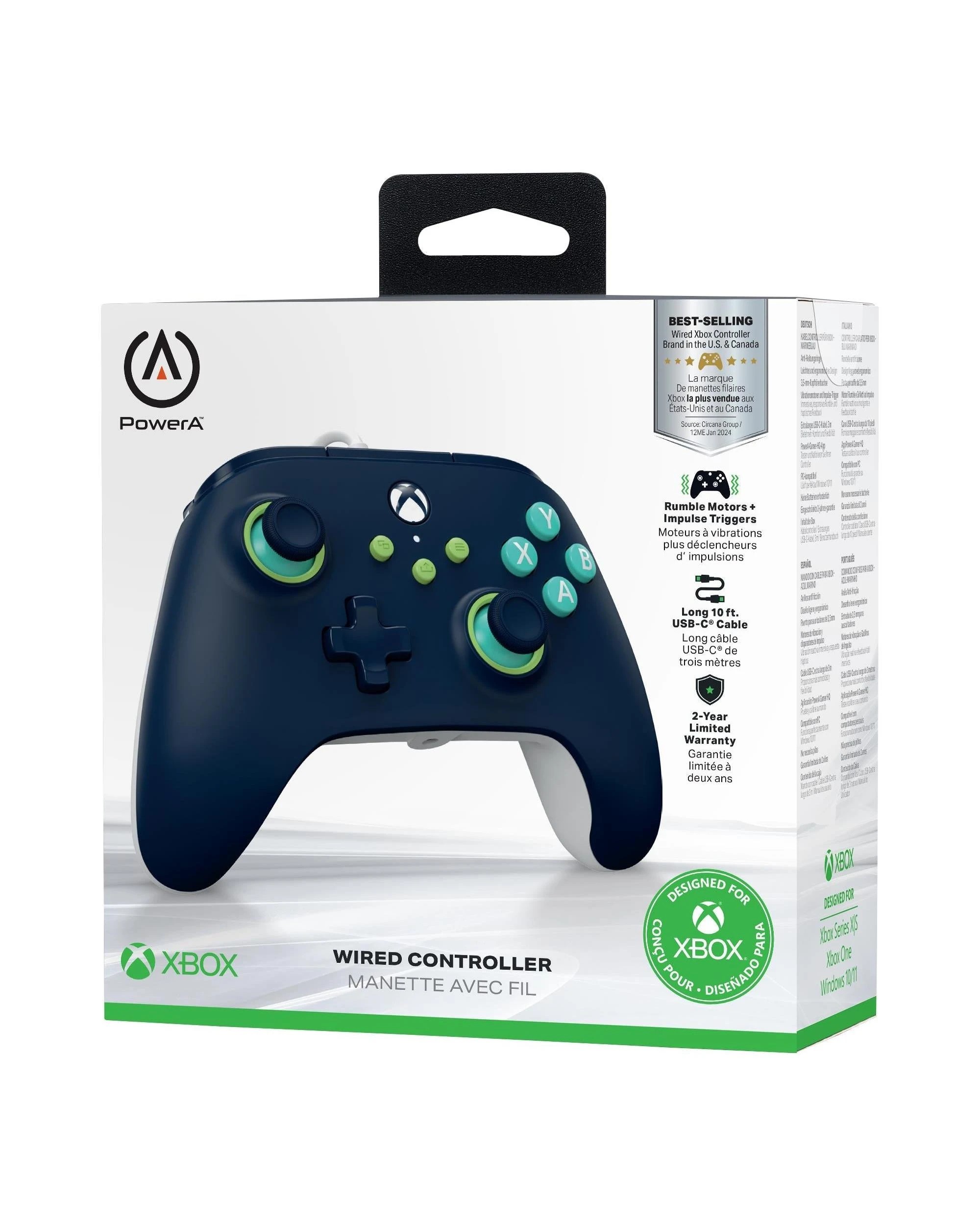 7 PowerA Wired Controller for Xbox Series X|S - Mariner Blue, 7 of 7
