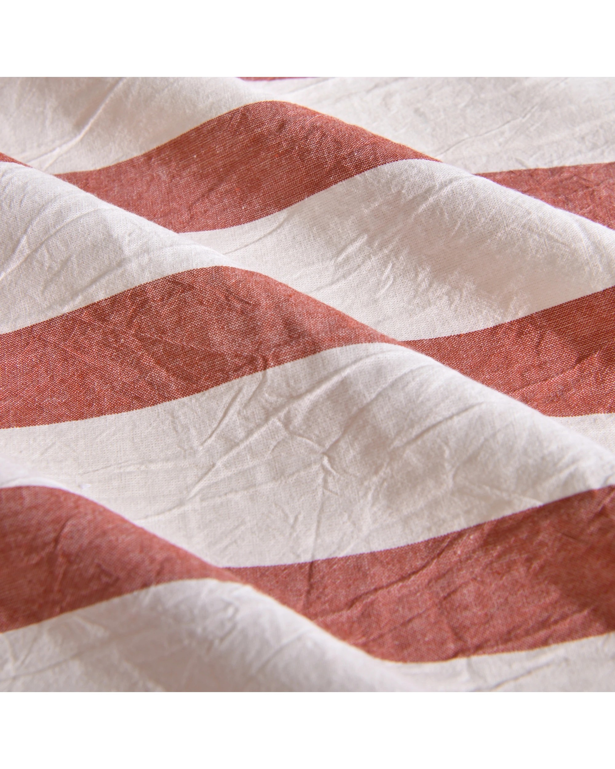 3 Dreamaker Cove Yarn Dyed Washed Cotton Striped Quilt Cover Set - Single Bed - Rust, 3 of 7