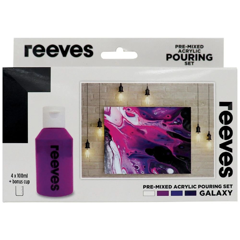 1 Reeves Pre-mixed Acrylic Paint Pouring 4 Pack Galaxy, 1 of 2