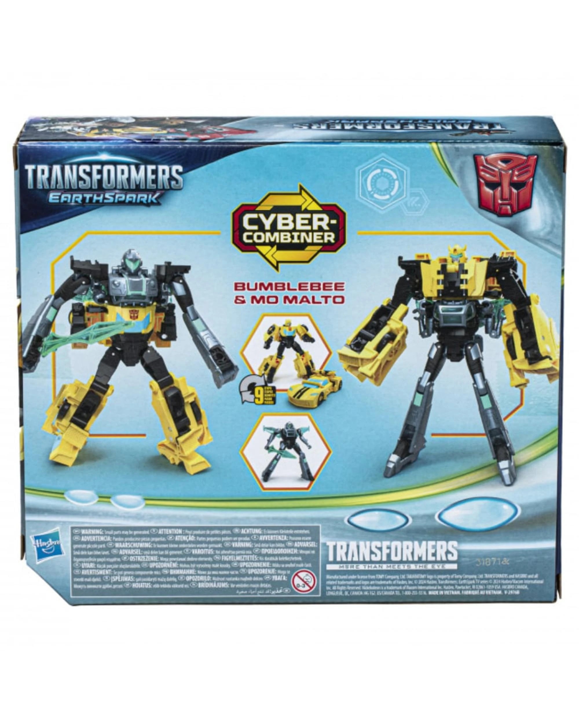2 Transformers EarthSpark Cyber-Combiner Bumblebee and Mo Malto Action Figures, 2 of 5