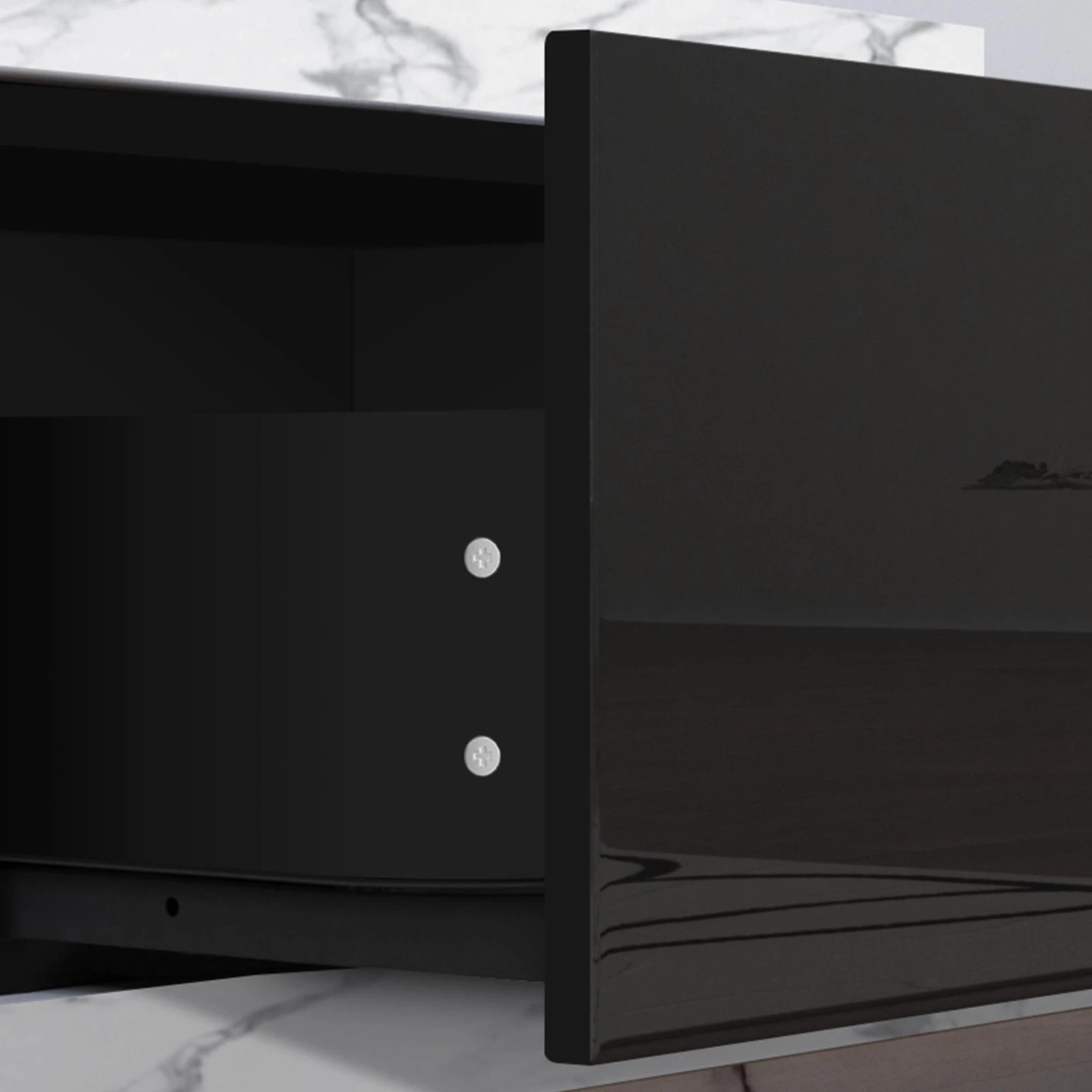 4 Alfordson 190-280cm Extendable Entertainment Unit TV Stand Cabinet Drawer - Marble Black, 4 of 9