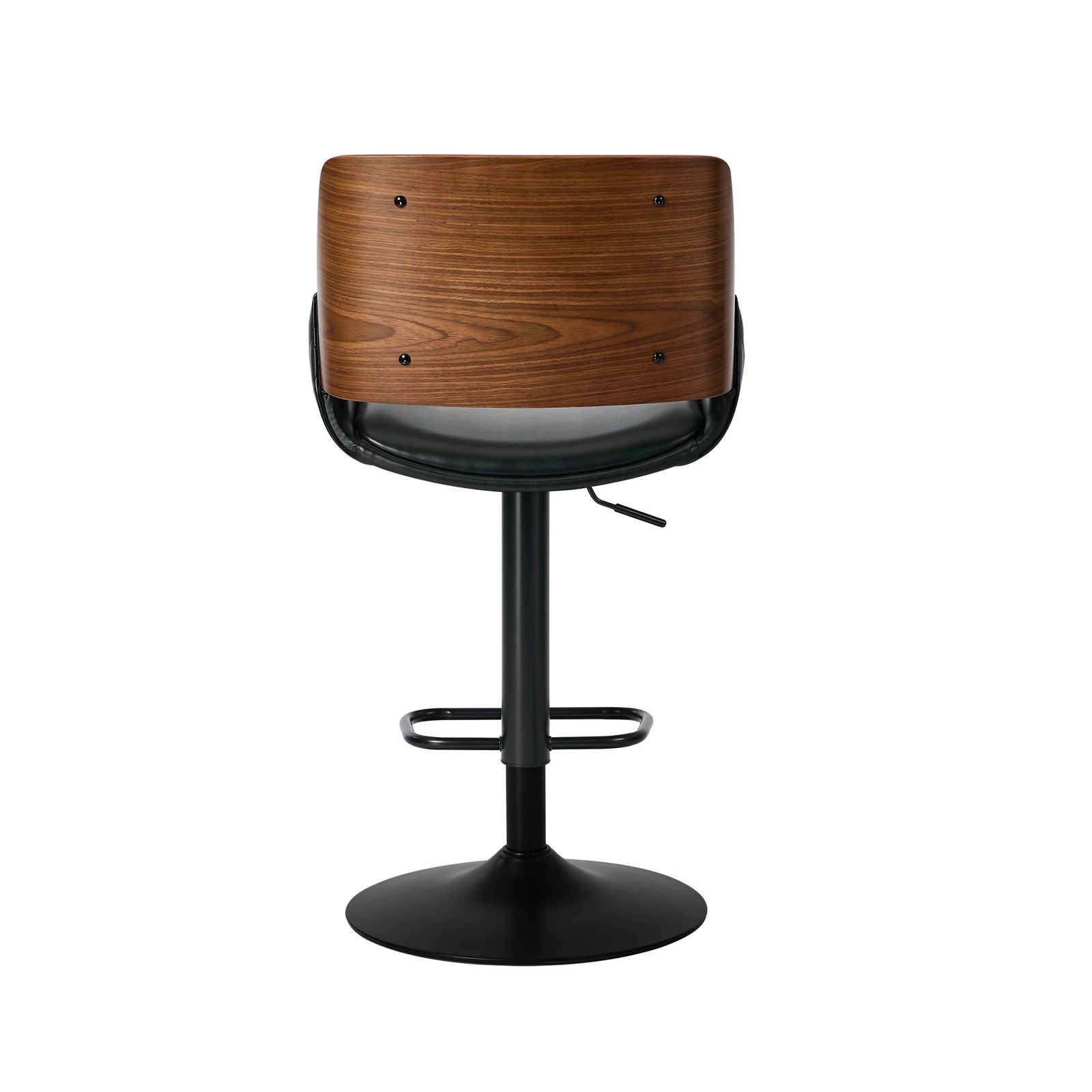 7 Oikiture 2x Bar Stools Kitchen Dining Chairs Swivel Gas Lift Stool Leather - Black, 7 of 8
