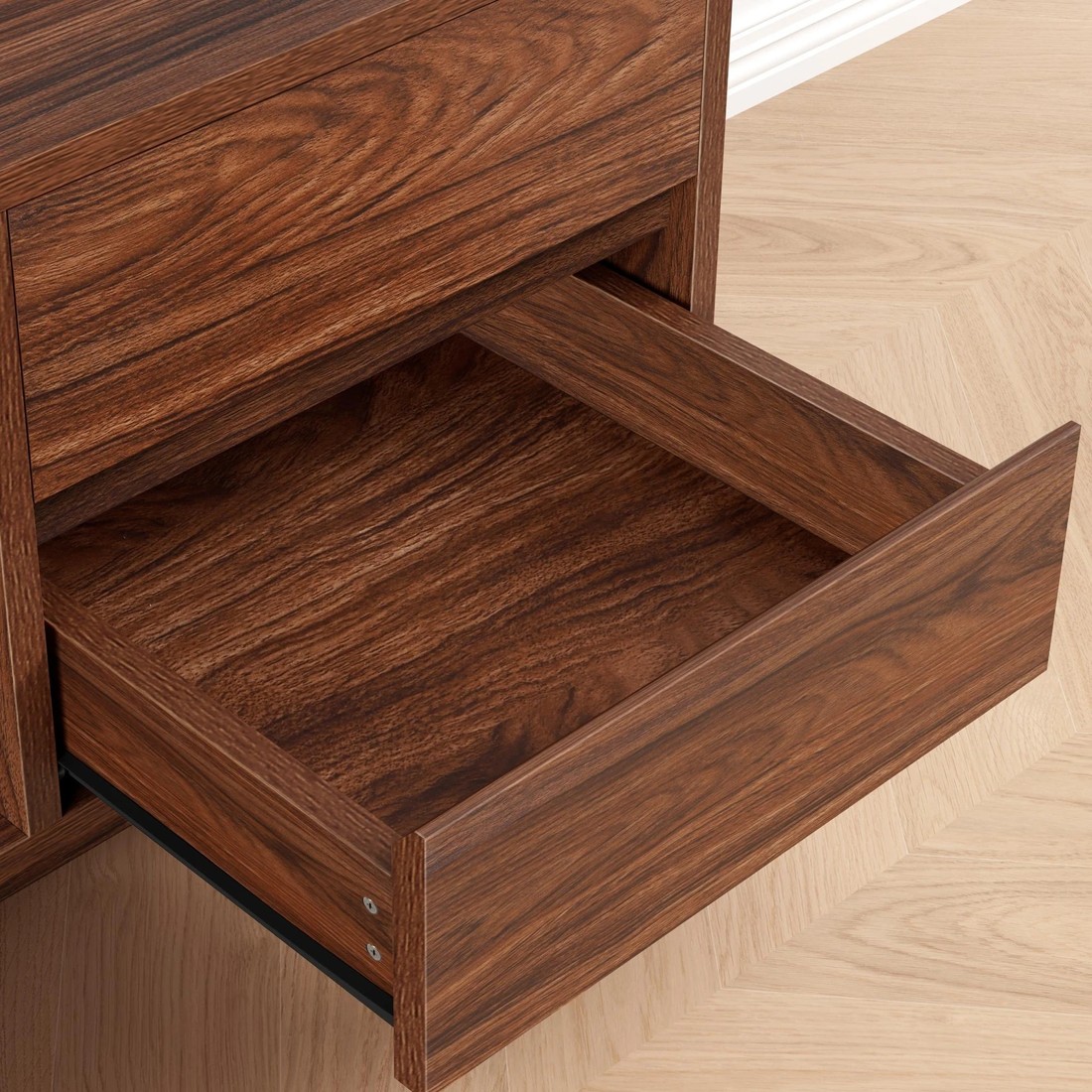 9 Alfordson Entertainment Unit TV Cabinet Stand 180cm Drawer Shelf - Walnut, 9 of 10