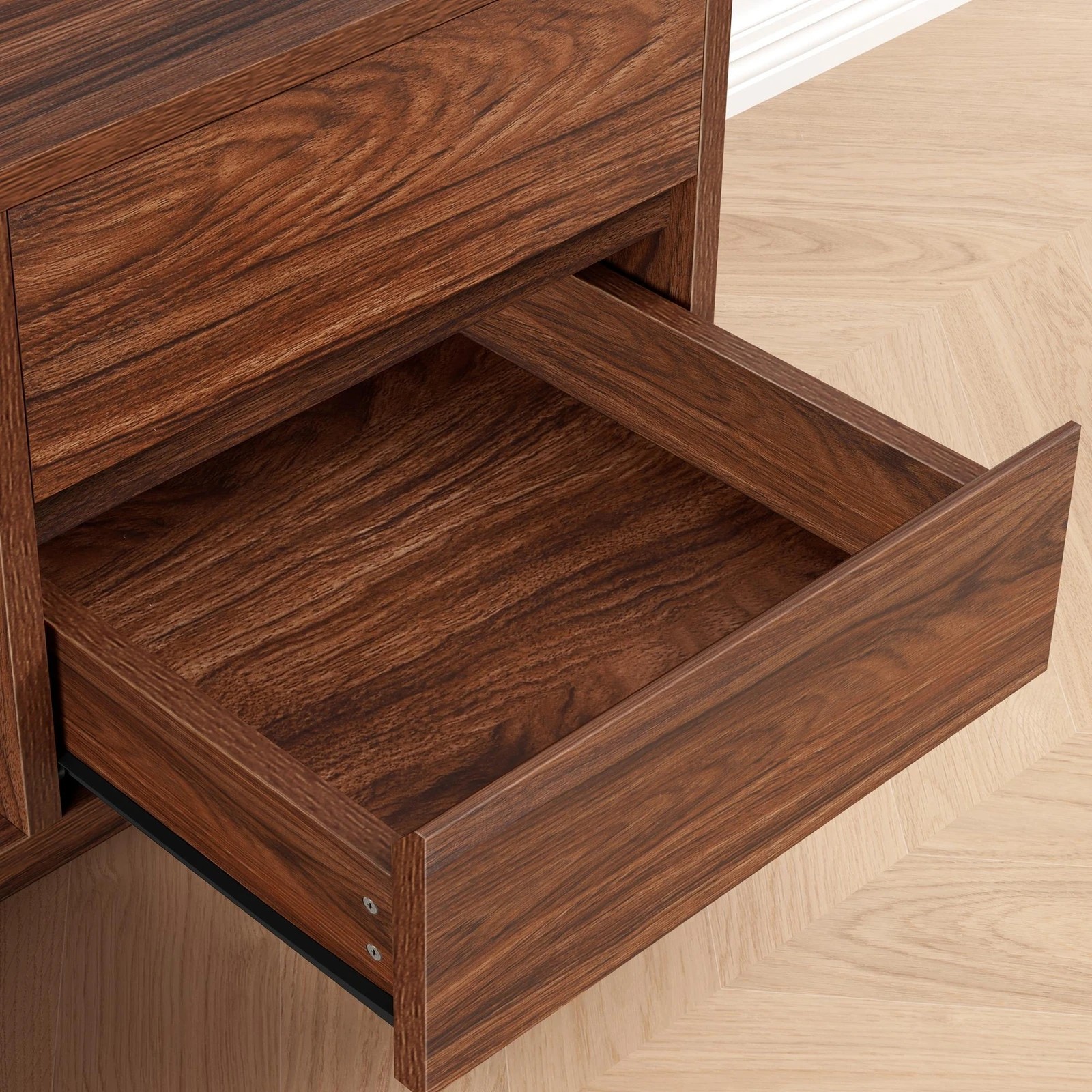 9 Alfordson Entertainment Unit TV Cabinet Stand 180cm Drawer Shelf - Walnut, 9 of 10