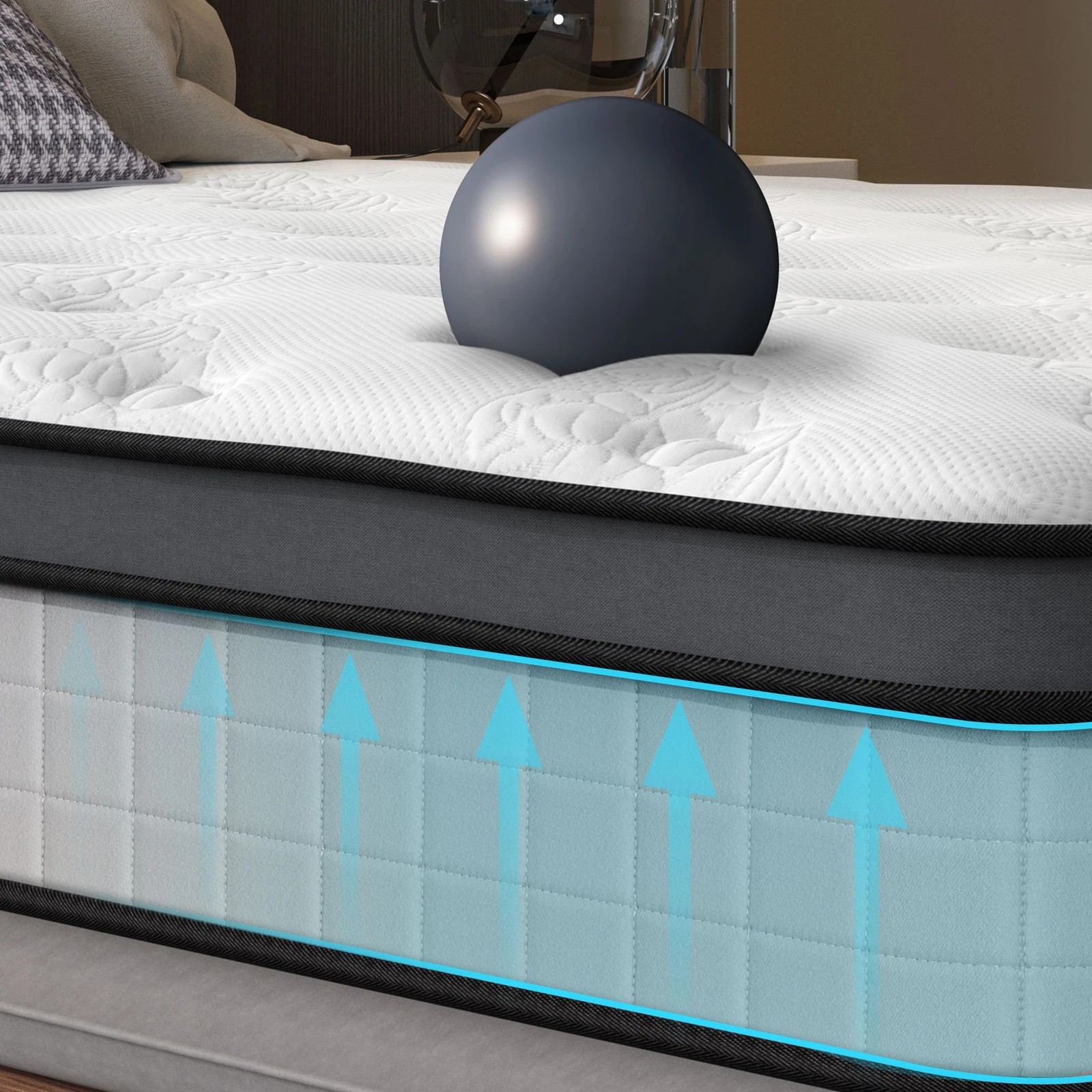10 Alfordson Mattress 23CM Euro Top Spring Foam Bedding Medium Firm - Queen Bed, 10 of 10