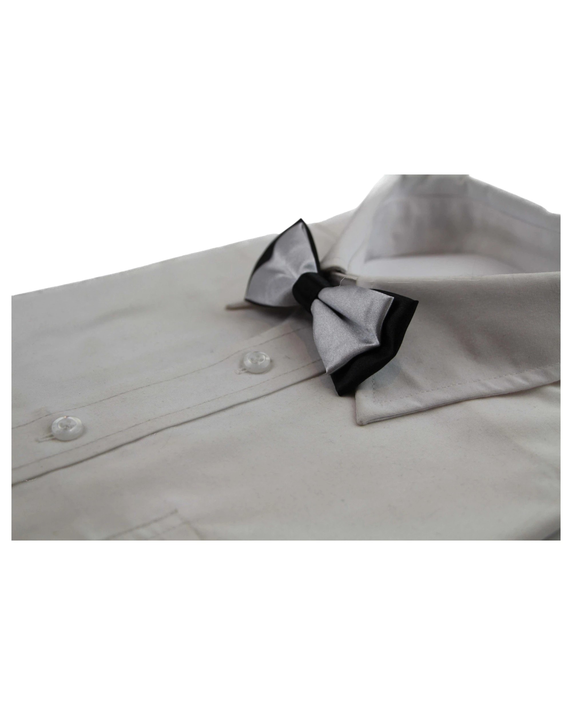 1 Zasel Boys Silver Two Tone Layer Bow Tie - Multi - Multi, 1 of 3