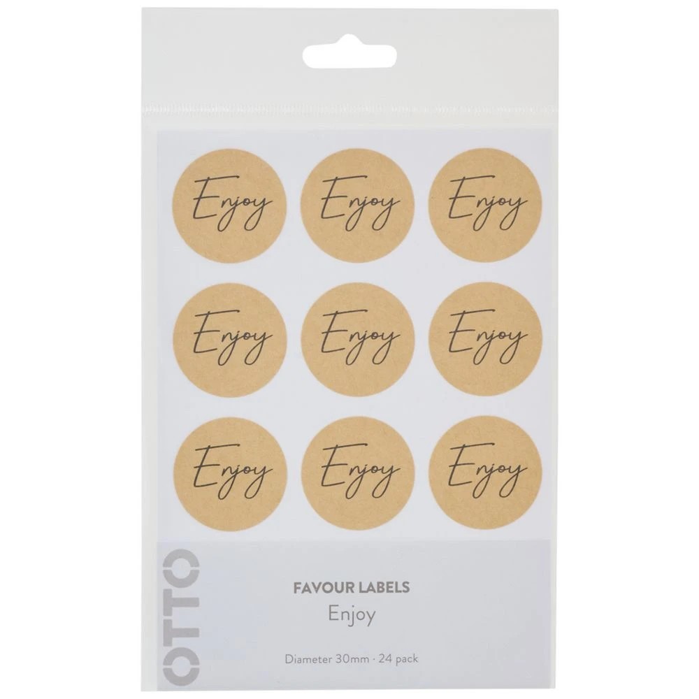 1 Otto Favours Enjoy Label 24 Pack Kraft, 1 of 1