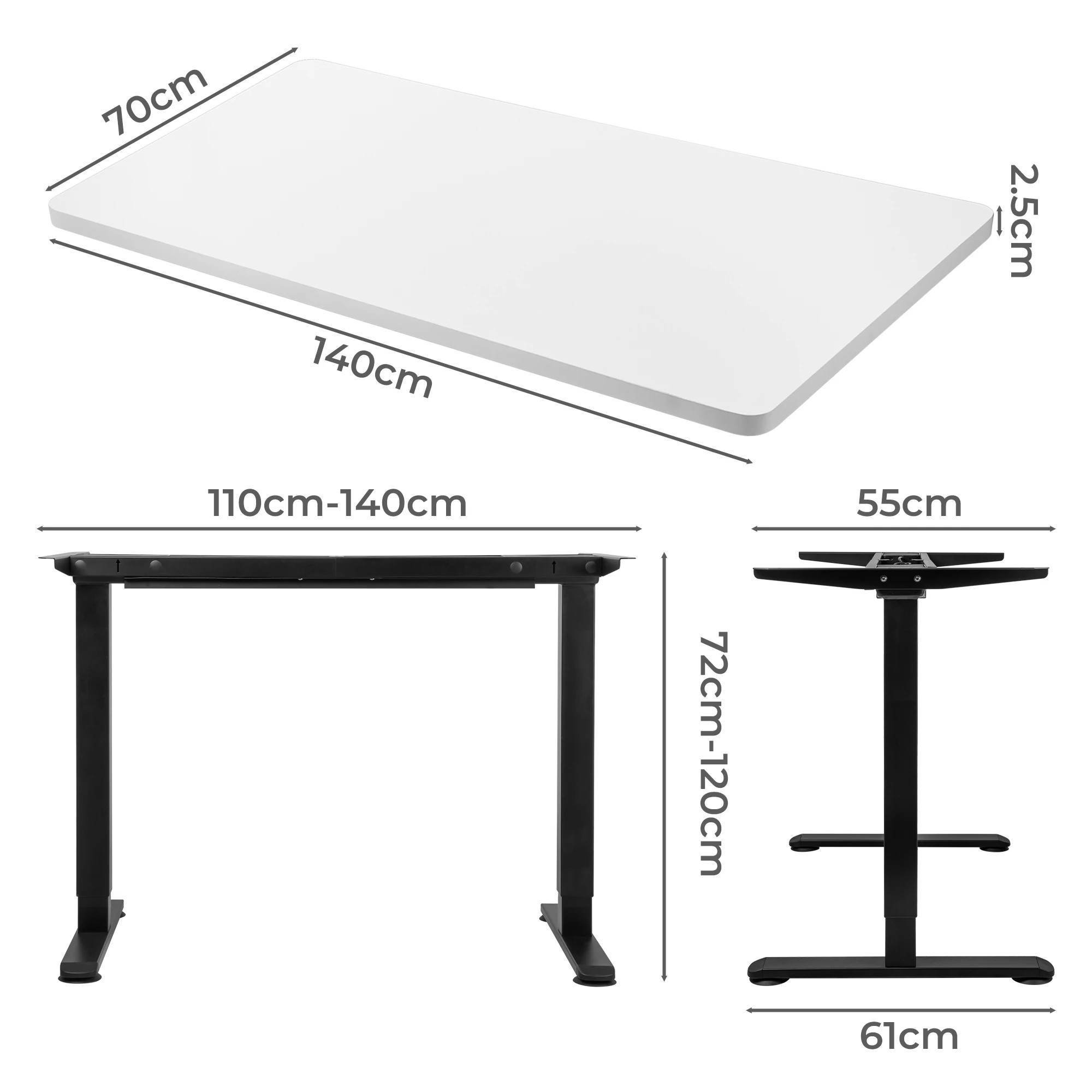 3 Levede Motorised Standing Desk Dual Motor 140x70cm, 3 of 6