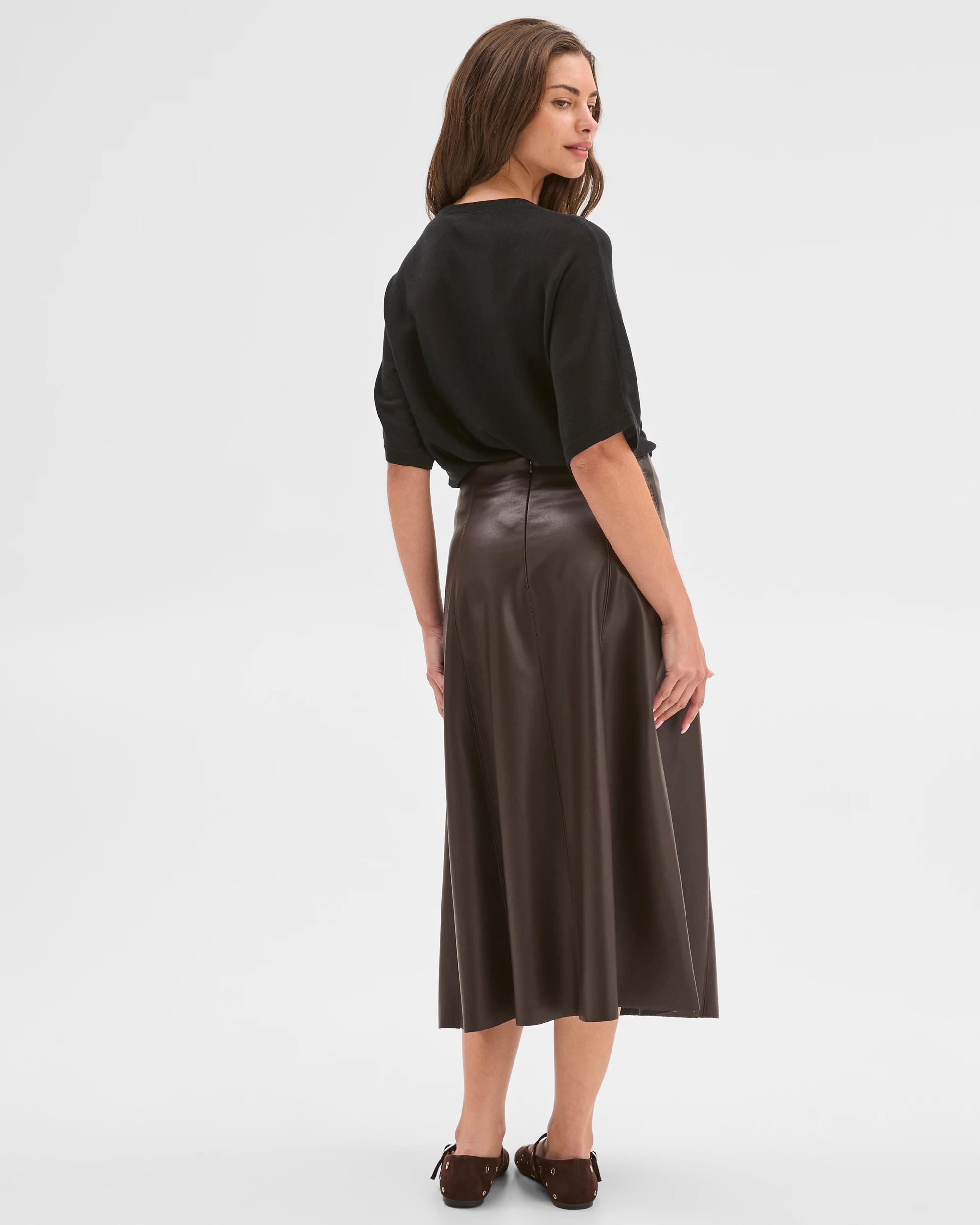 5 Target Petites Petites PU Panel A-Line Skirt DARK CHOCOLATE, 5 of 7