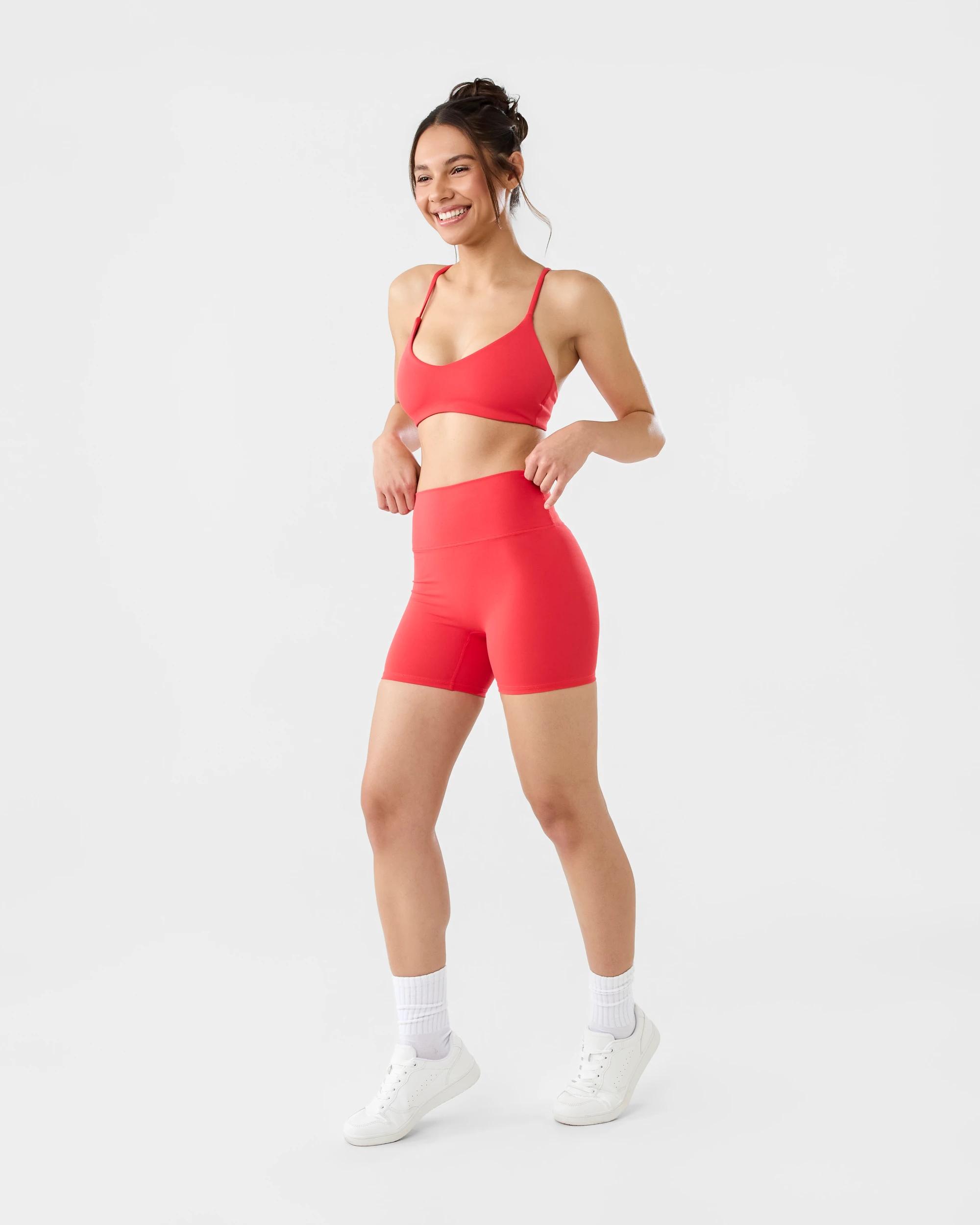 3 Active Womens Cloudform Scrunch Bike Shorts Tomato, 3 of 6