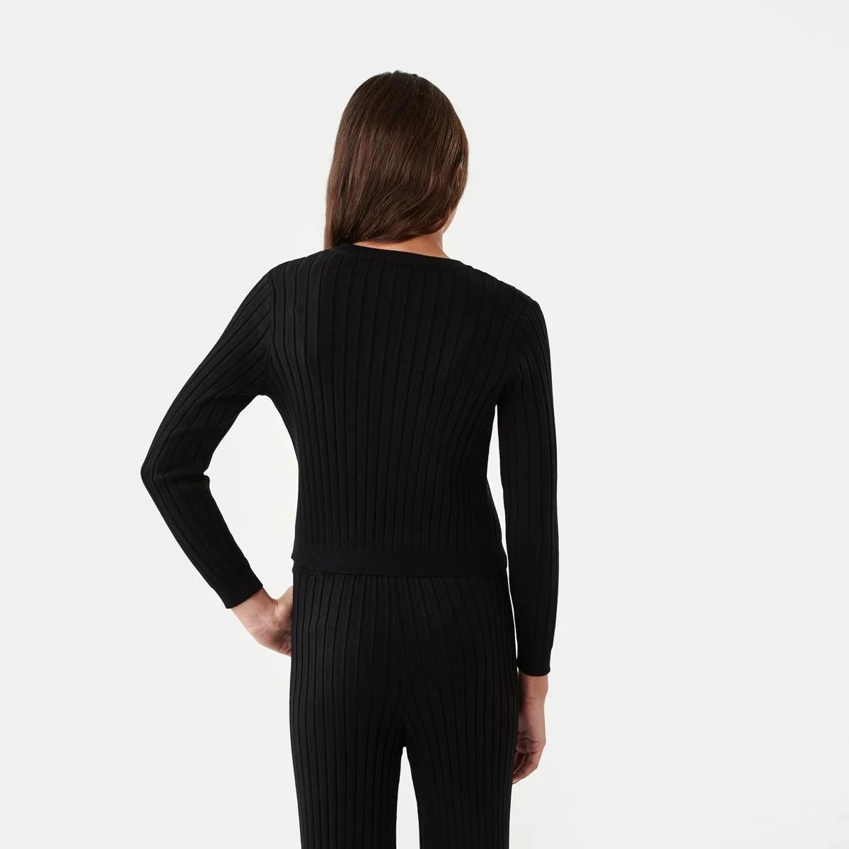 2 Long Sleeve Rib Knit Top Black, 2 of 8