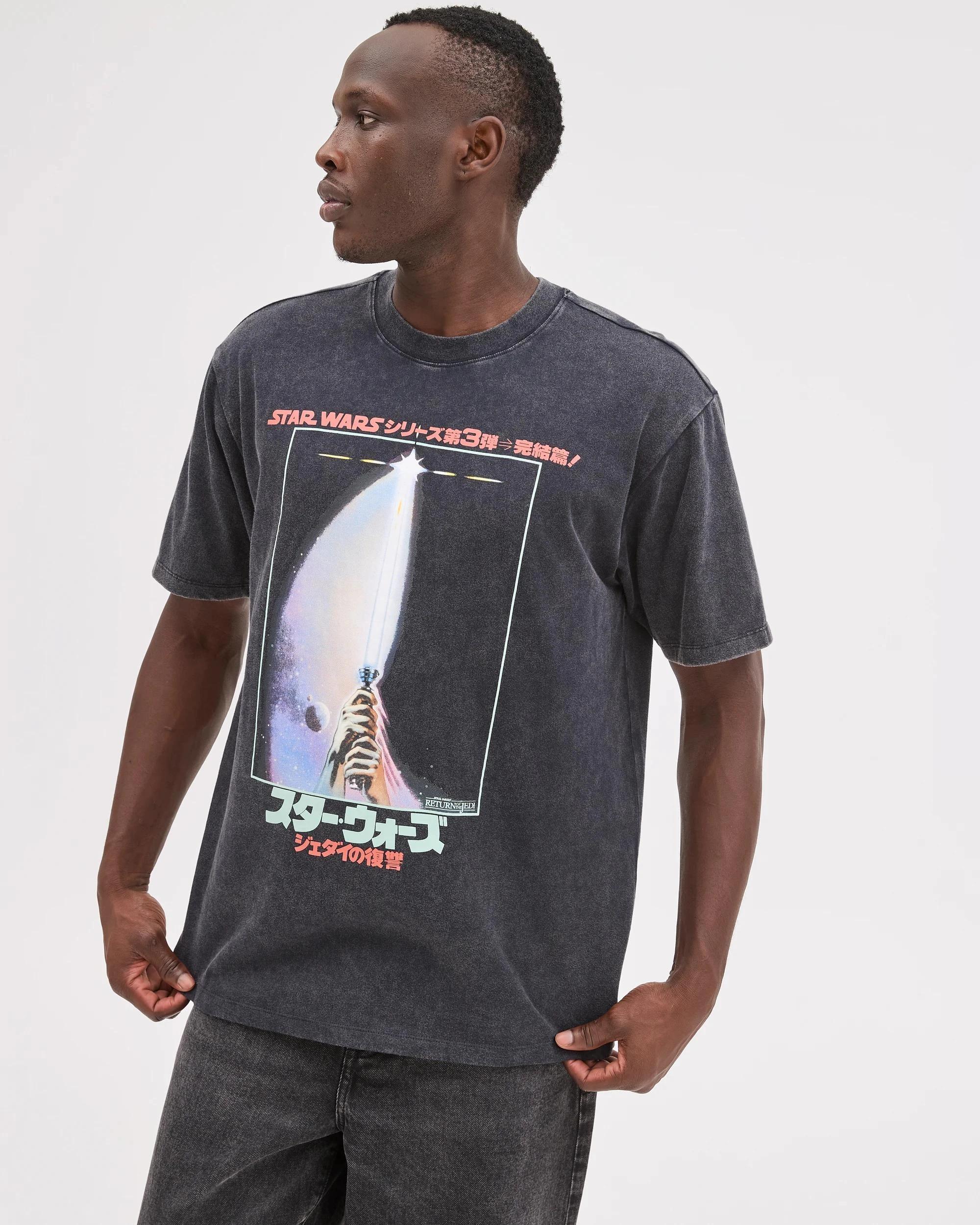 1 Disney Star Wars Japan Australian Cotton T-Shirt WASHED BLACK, 1 of 6